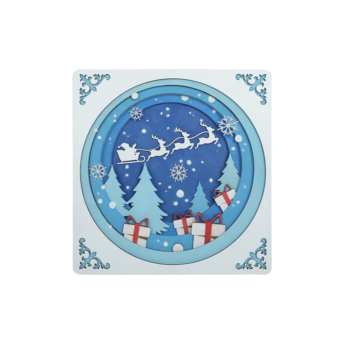 Christmas snow world multi-layer painting