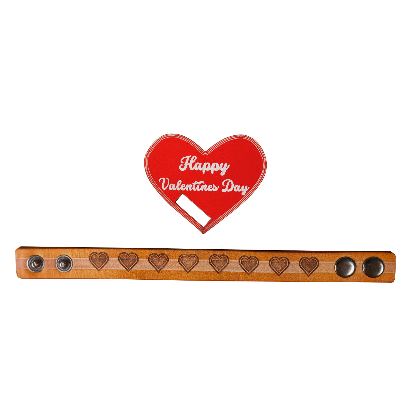 Valentine's Day Leather Bracelet Engraving