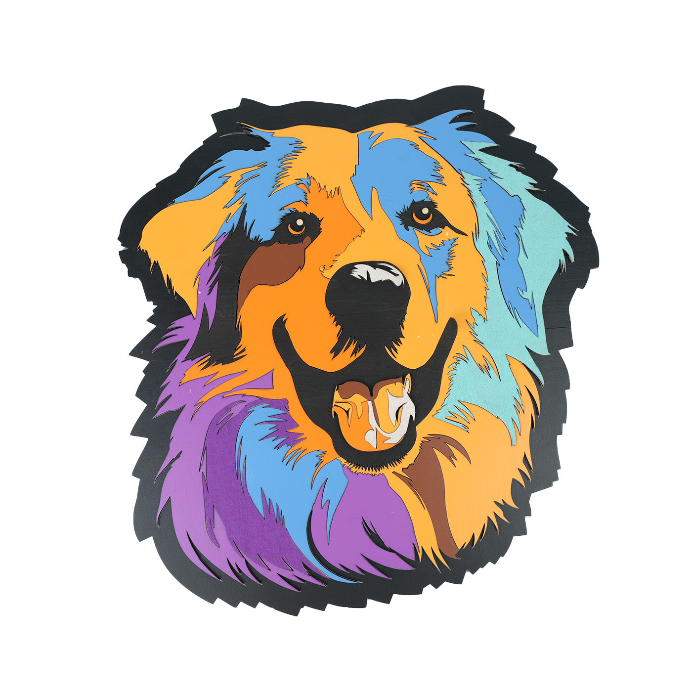 Multi-Material Golden Retriever Wall Art