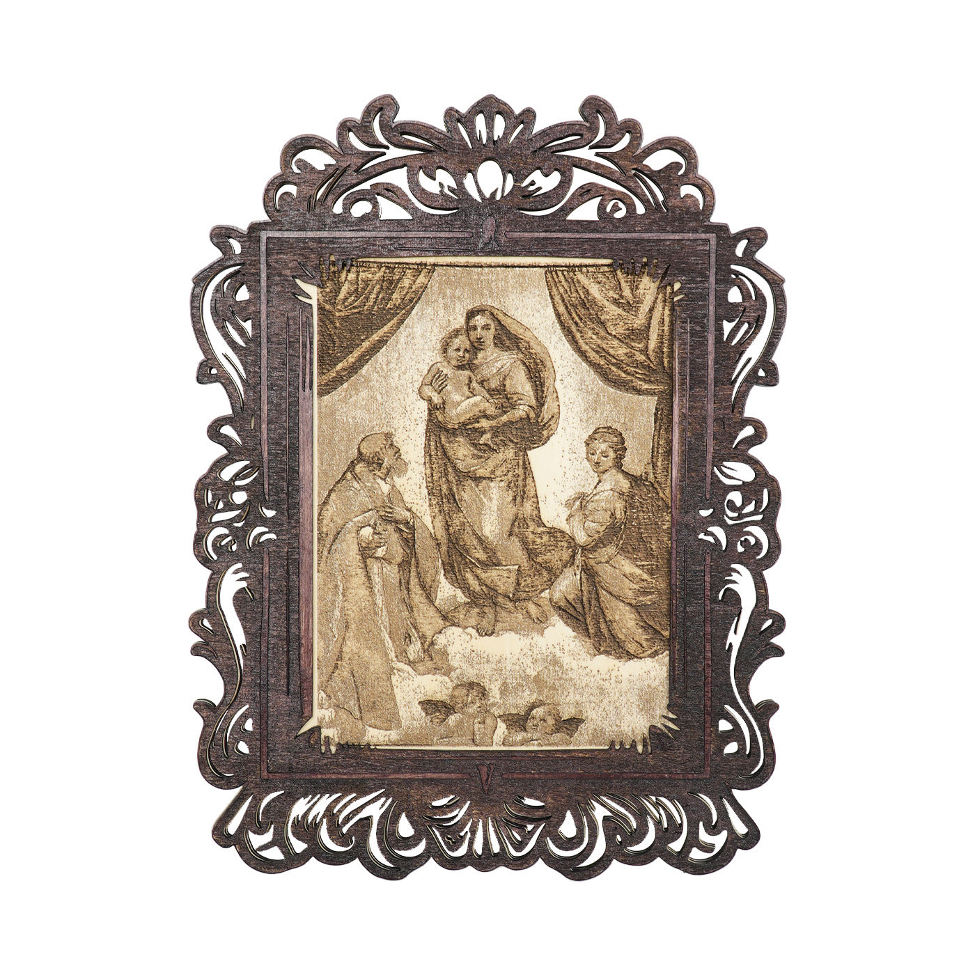 Wooden Sistine Madonna Wall Art
