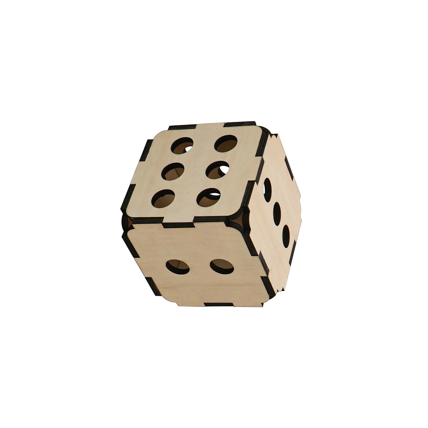 Wooden Dice Pen Holder
