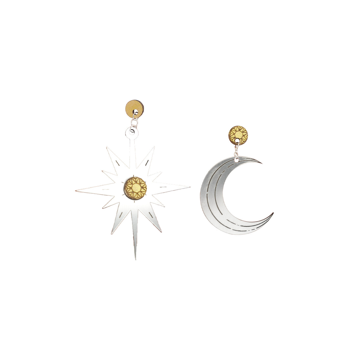 ABS Acrylic Star and Moon earrings