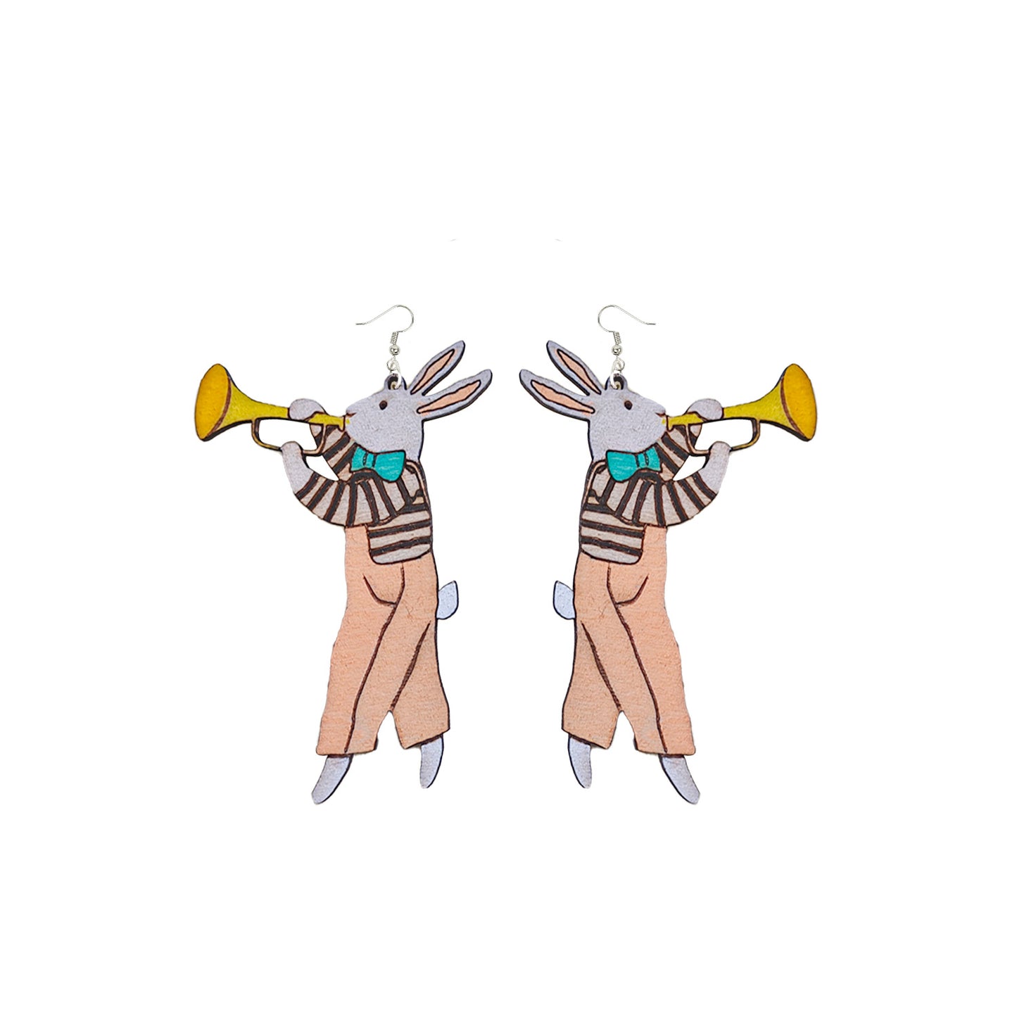 Easter Trumpet Bunny Earrings