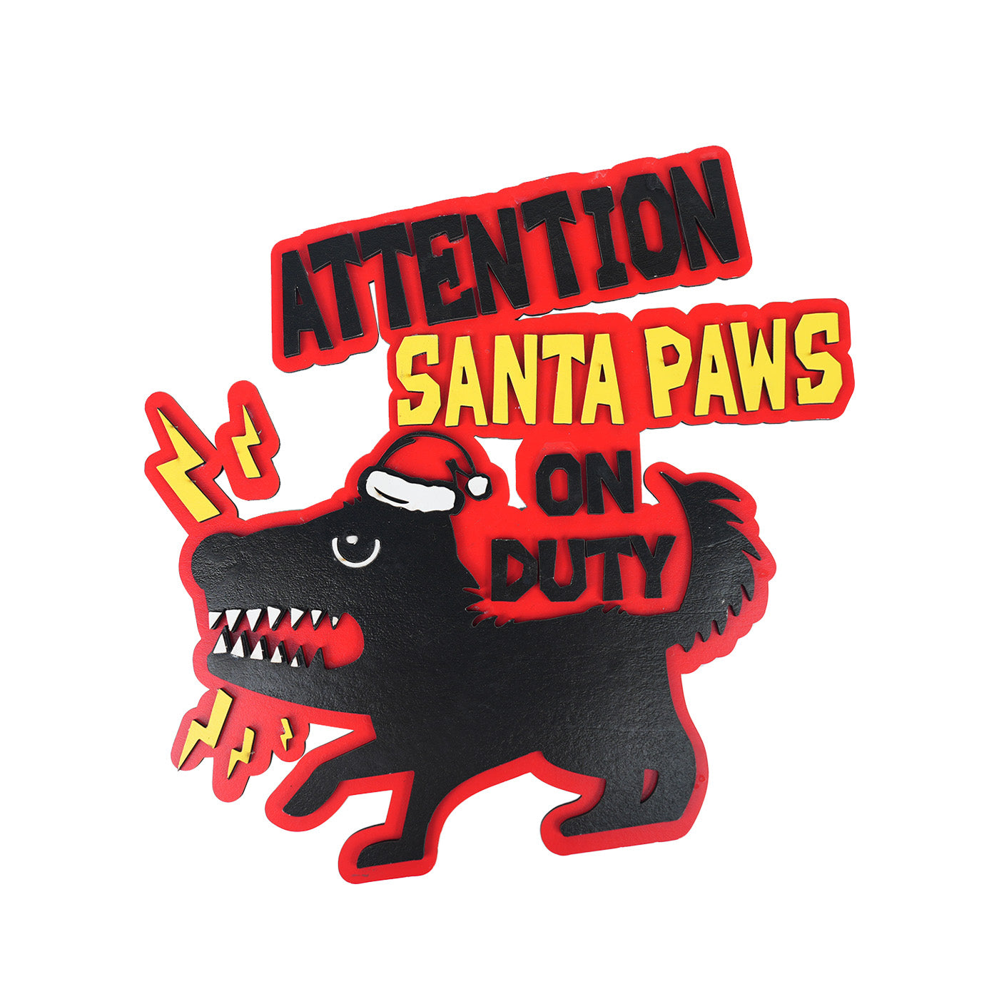 Christmas Beware of Dogs Sign