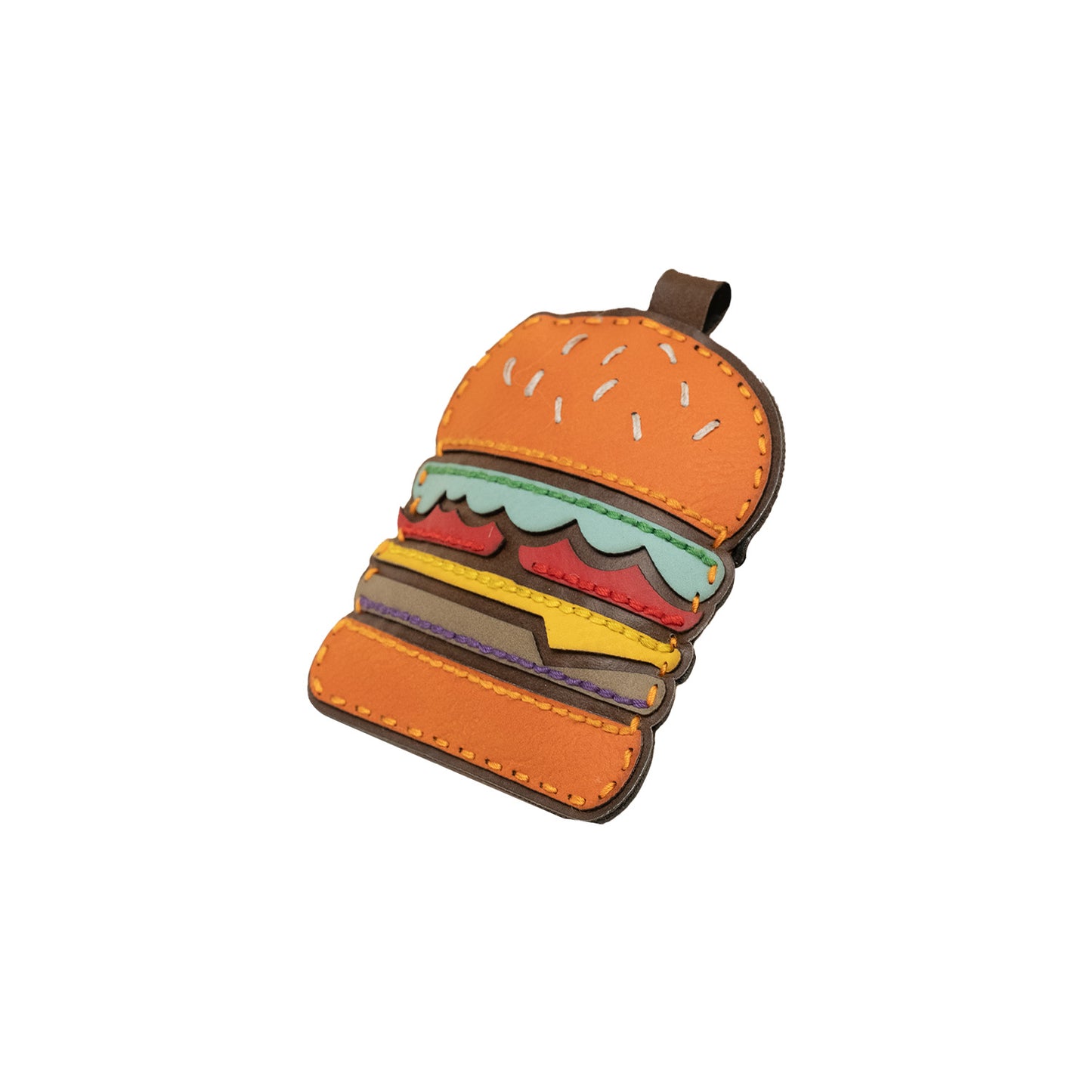 Hamburger Leather Charm Pendant