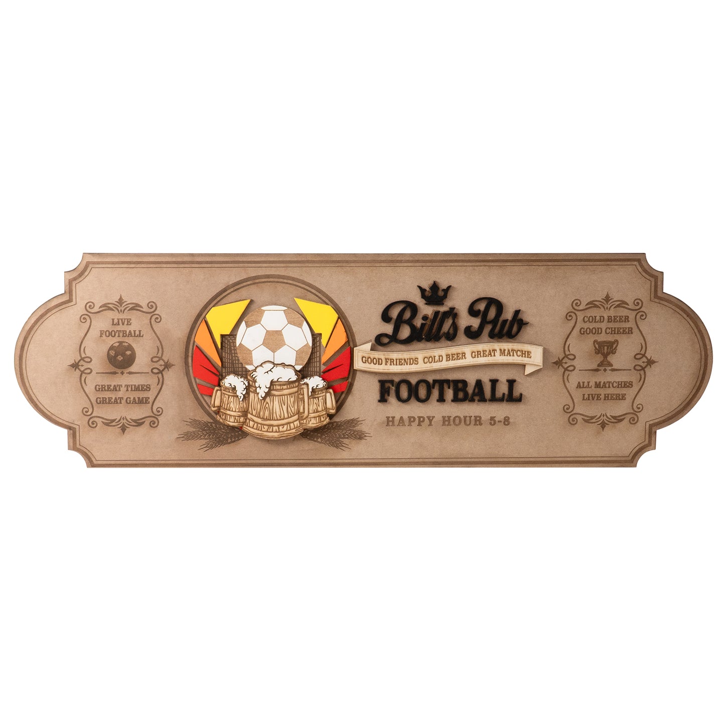 Custom Vintage Soccer Football Bar Wooden Sign