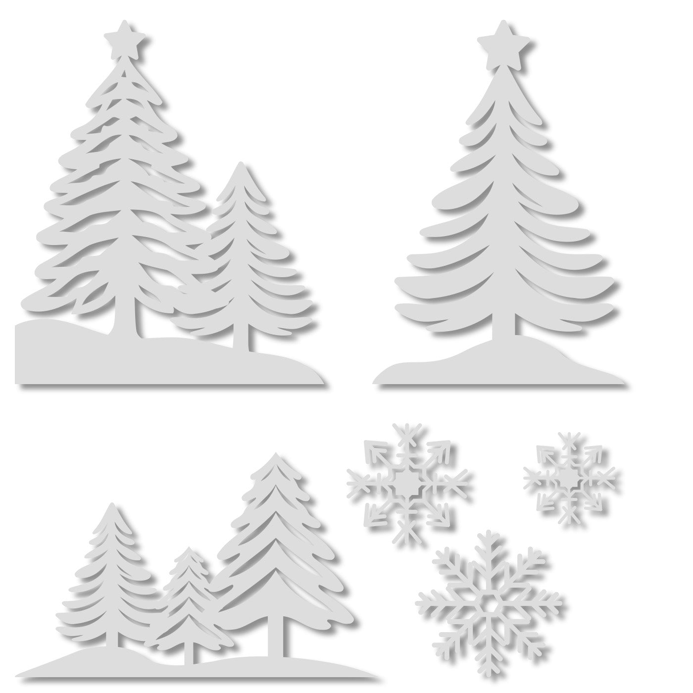 Christmas Tree and Snowflakes Window Decal Decoration