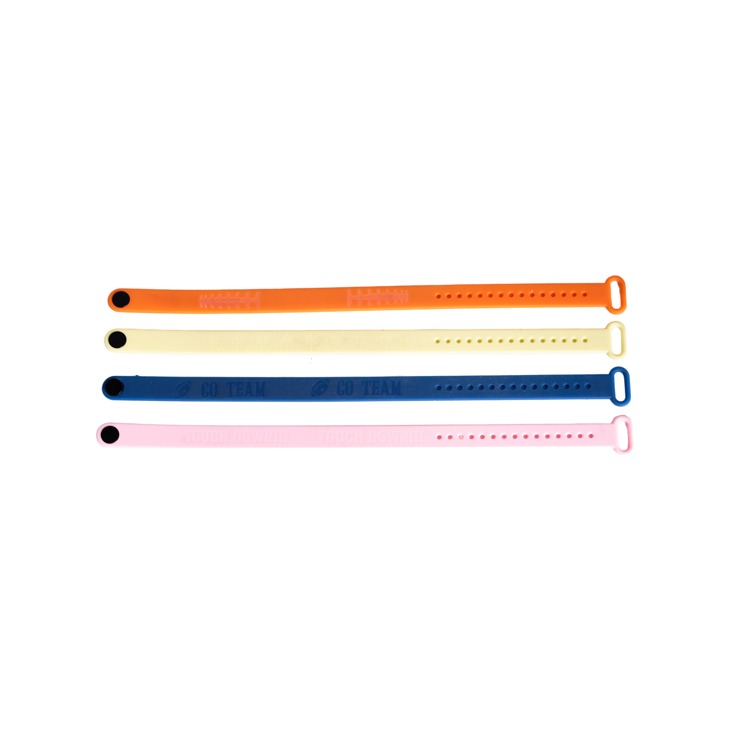 Football Themed Silicone Wristband Engraving Pattern