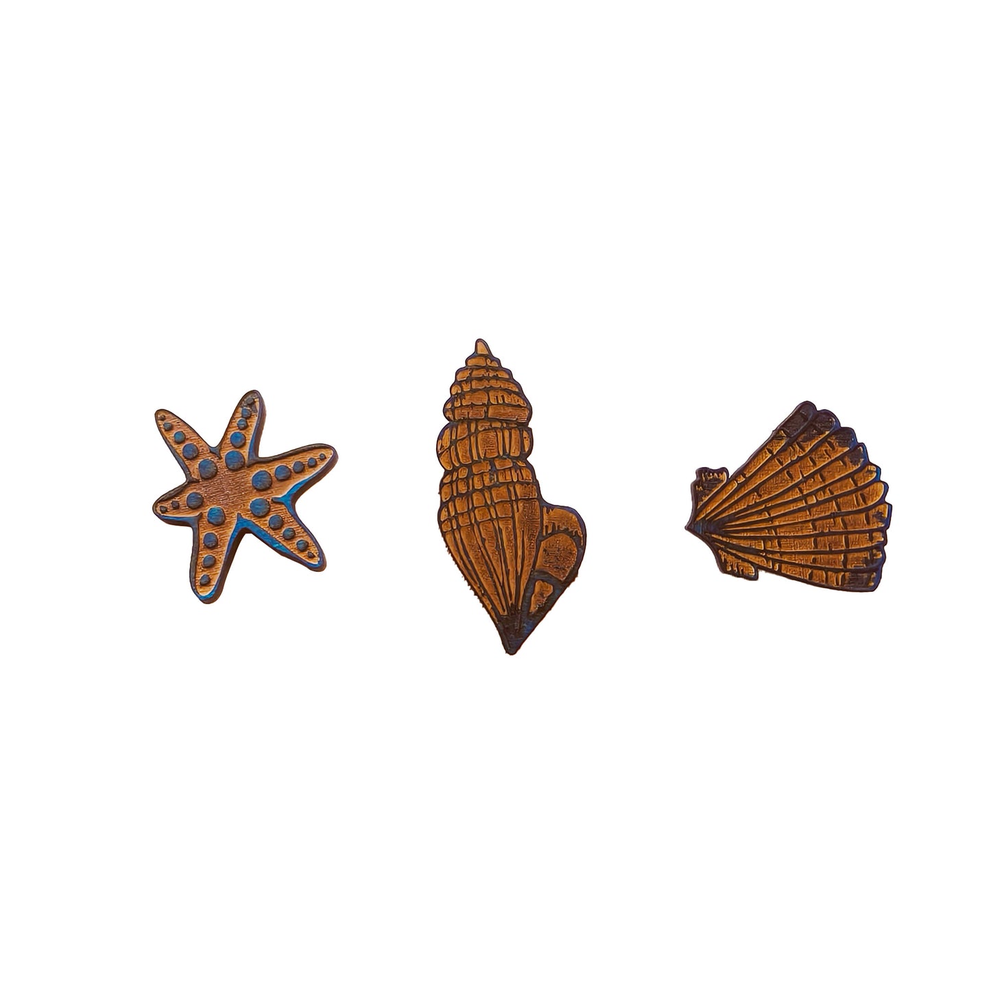 Seashell and starfish stamp set