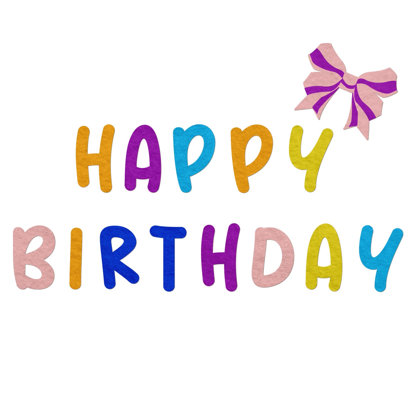Happy Birthday Felt Fabric Decoration