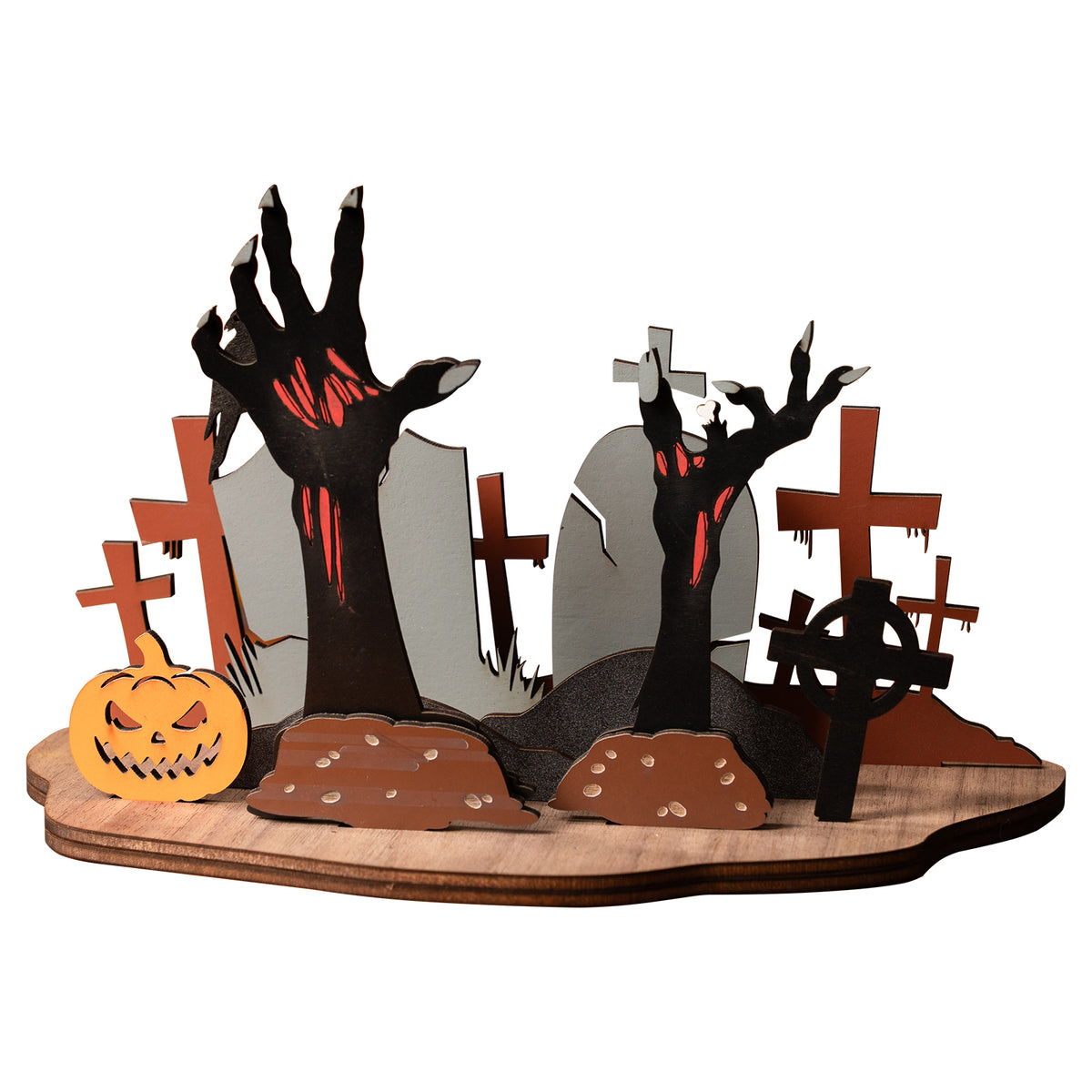 Spooky Cemetery Wooden Table Ornament