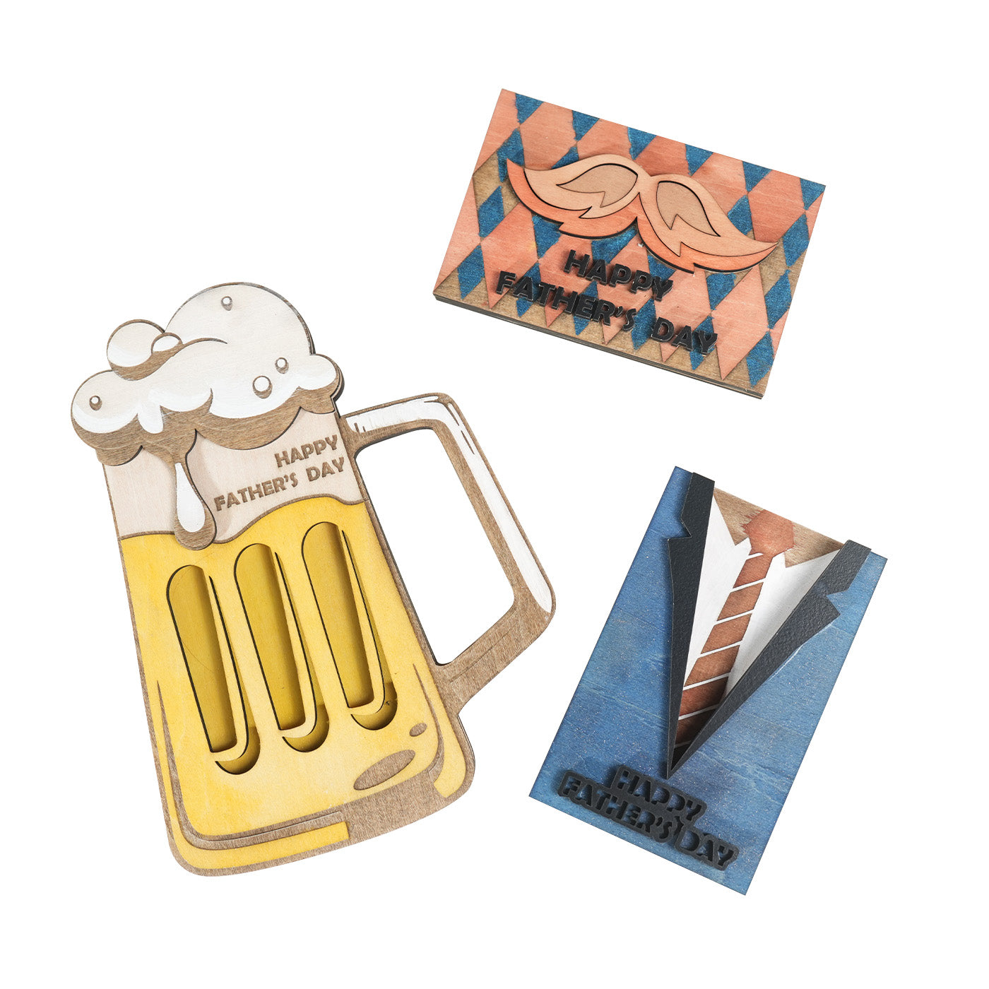 Fathers Day Coupon Gift Card Wooden Envelope