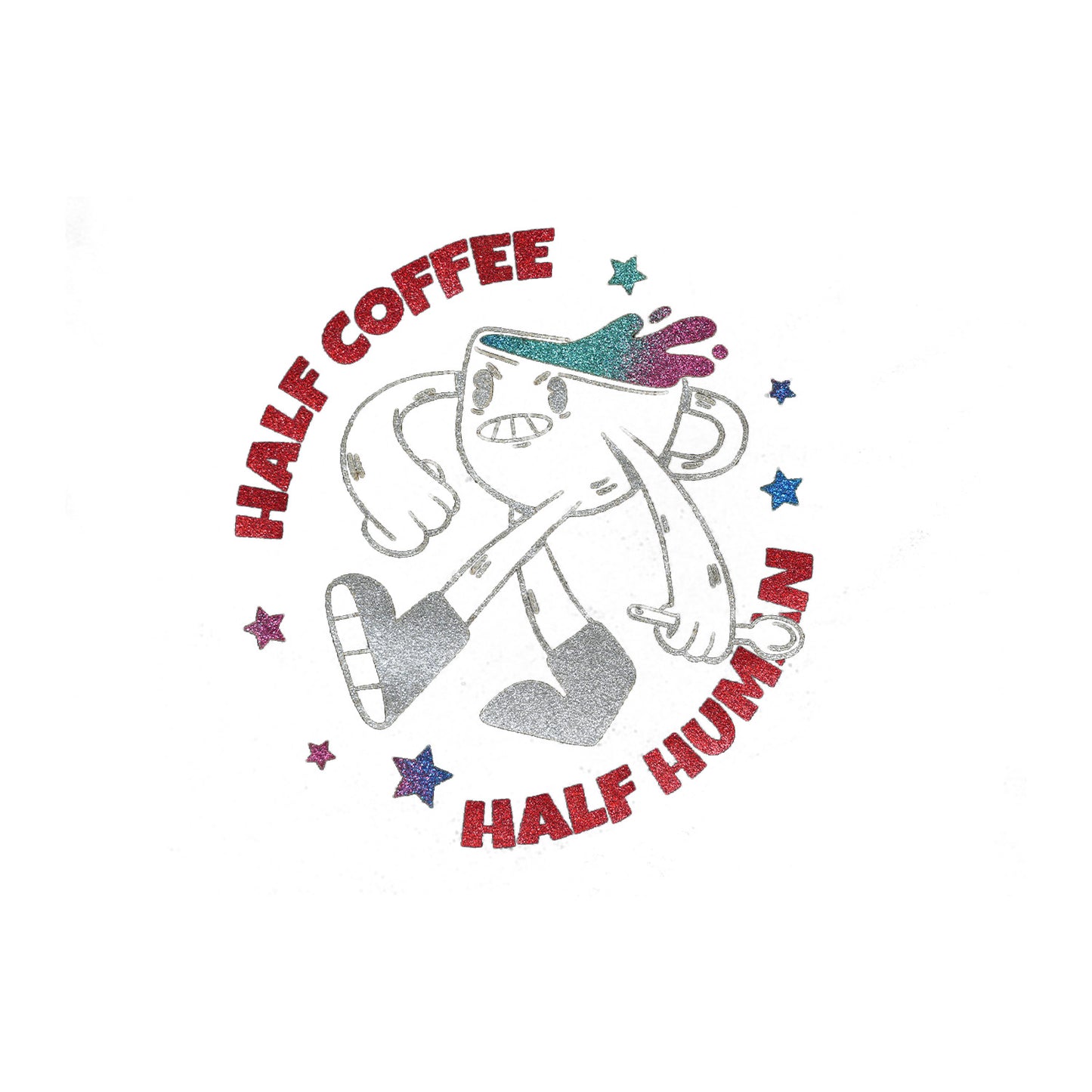 Coffee Man Heat Transfer T-Shirt