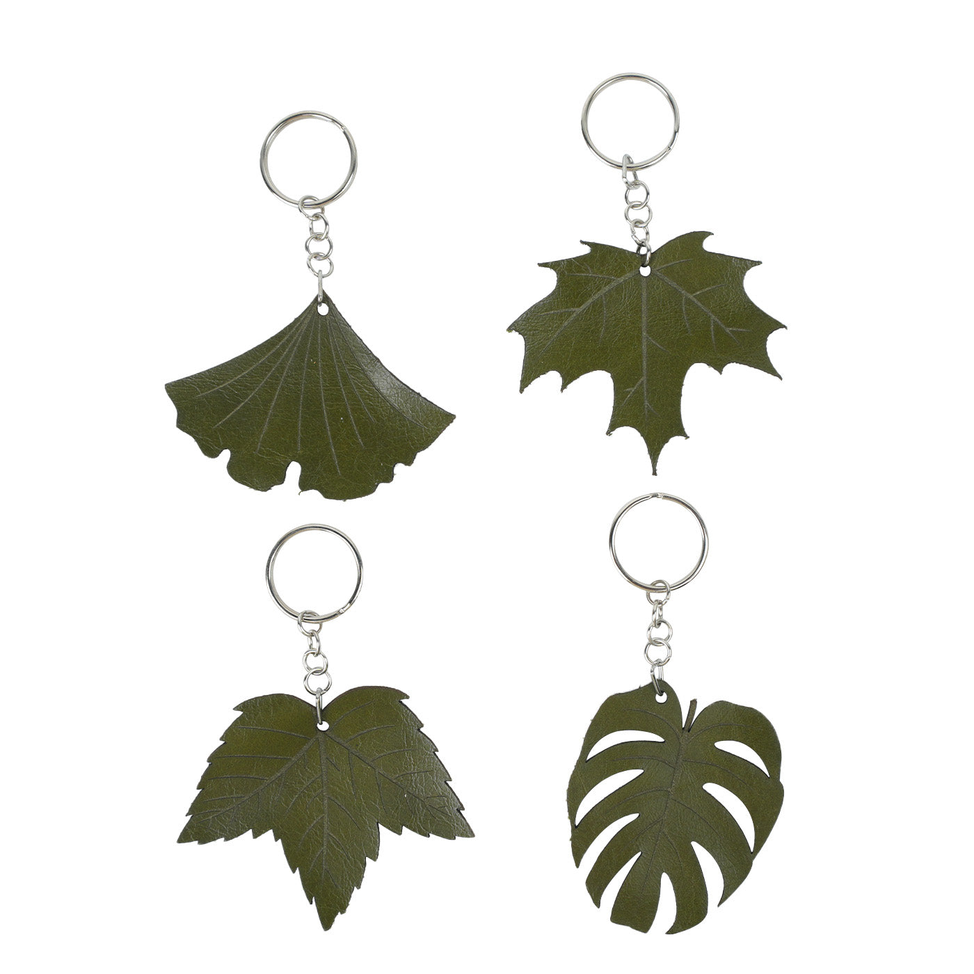 Leather Leaf Keychain