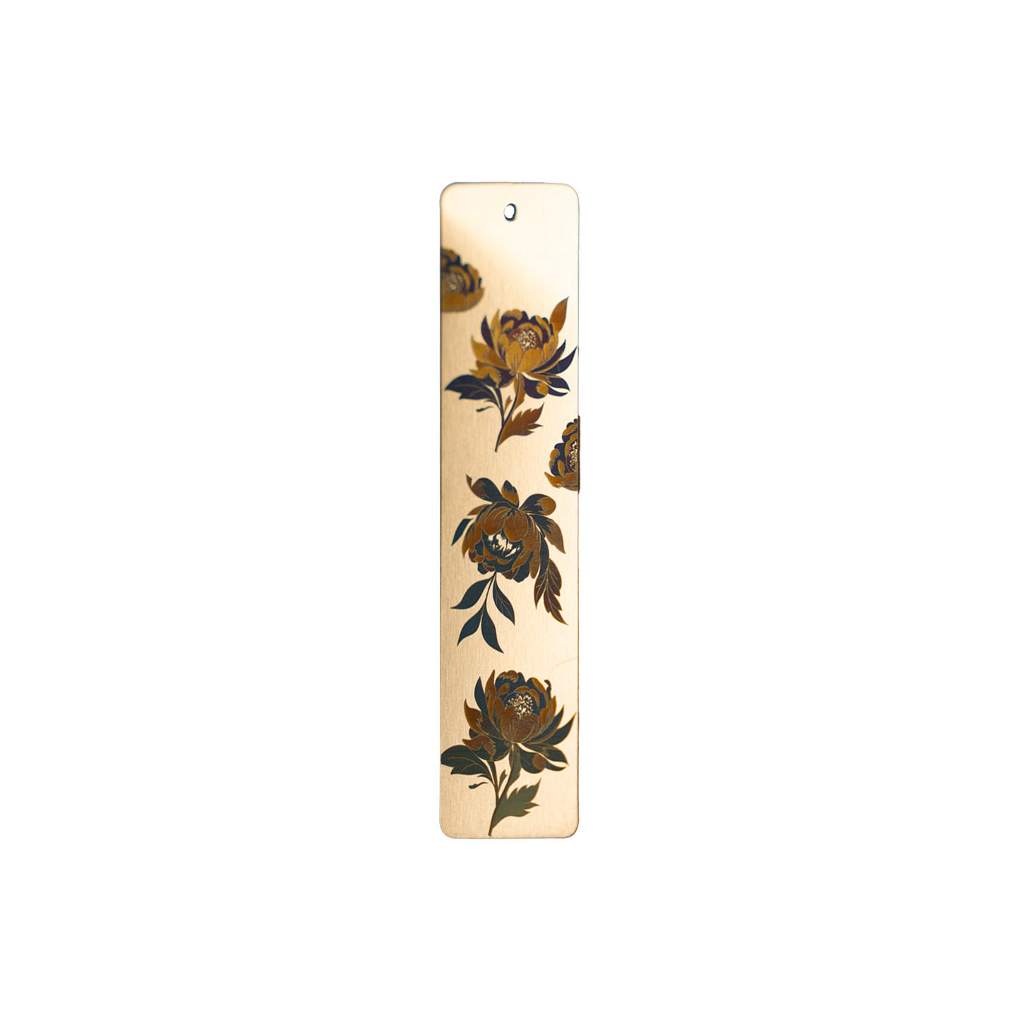 Brass Floral Engraved Bookmark