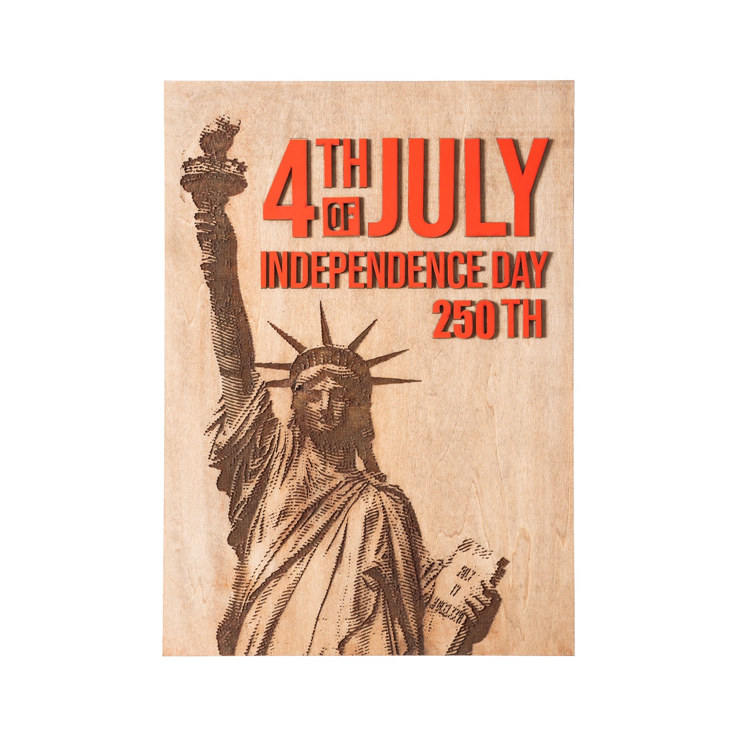 Independence Day wooden Statue of Liberty engraving wall art