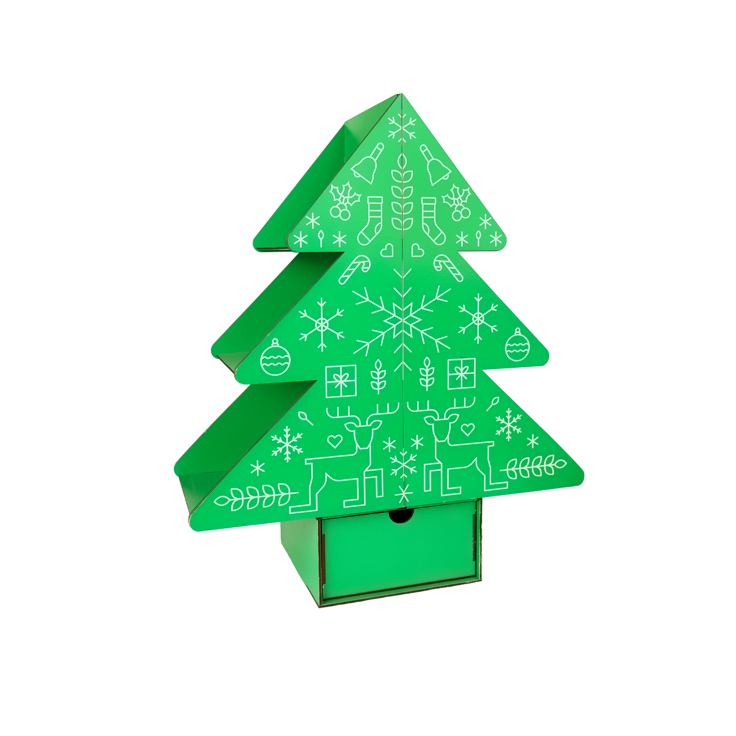 Green Christmas Tree Shaped Decorative Box
