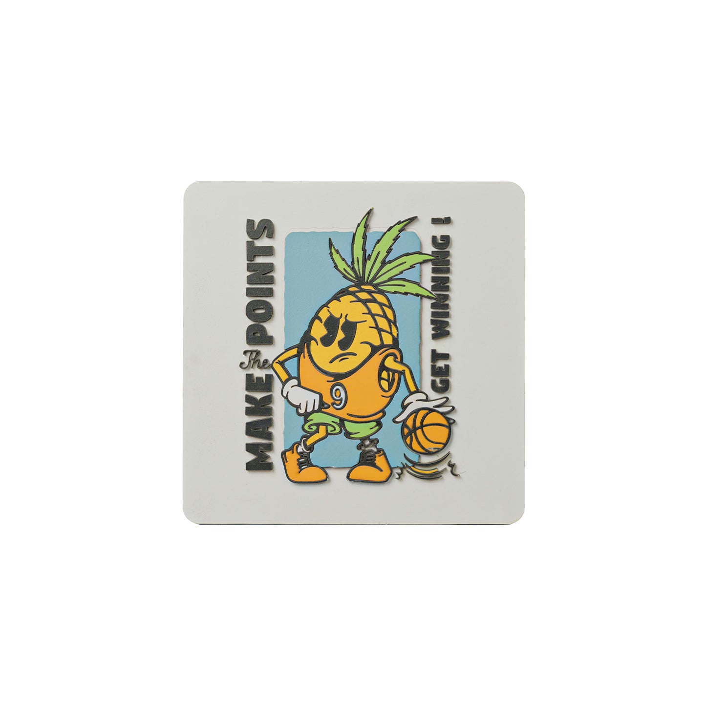 Cartoon Pineapple Colorful Wooden Decorative Art