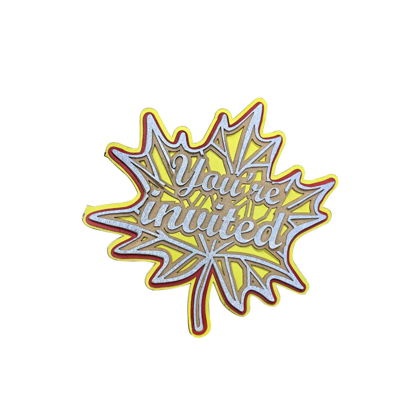 Maple Leaf Shape Invitation Card