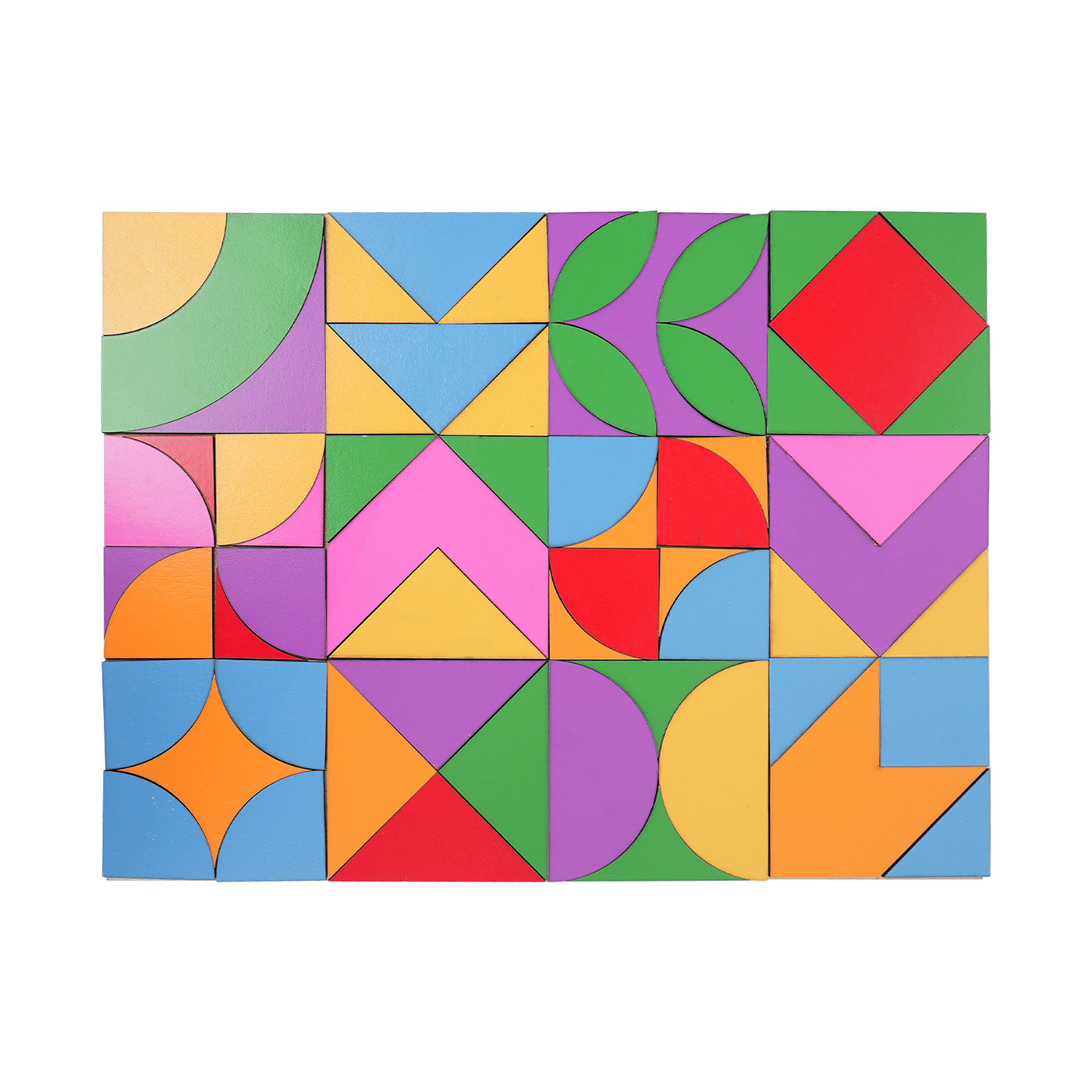 Wooden Pop Art Mosaic Wall Painting