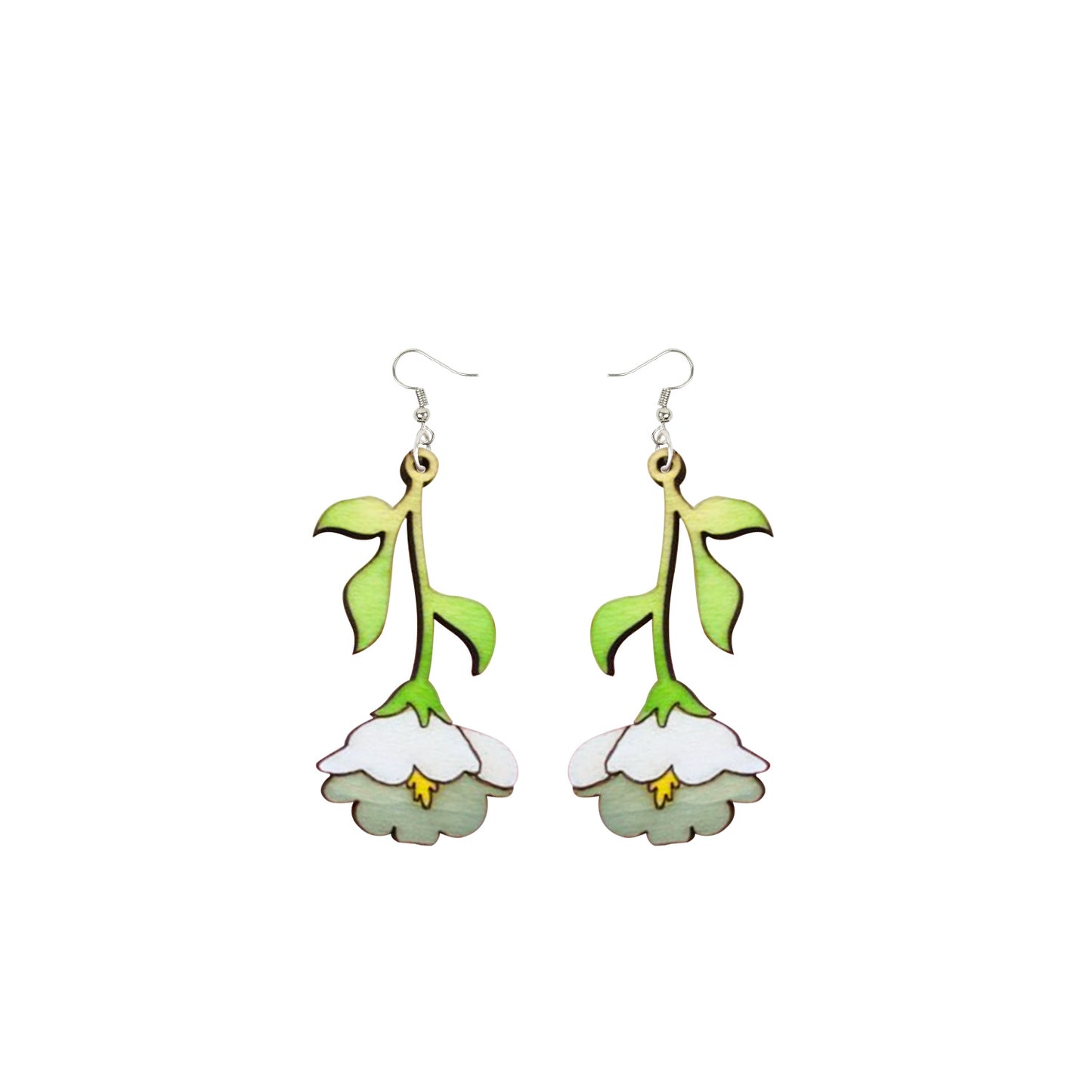 White Flower Earrings