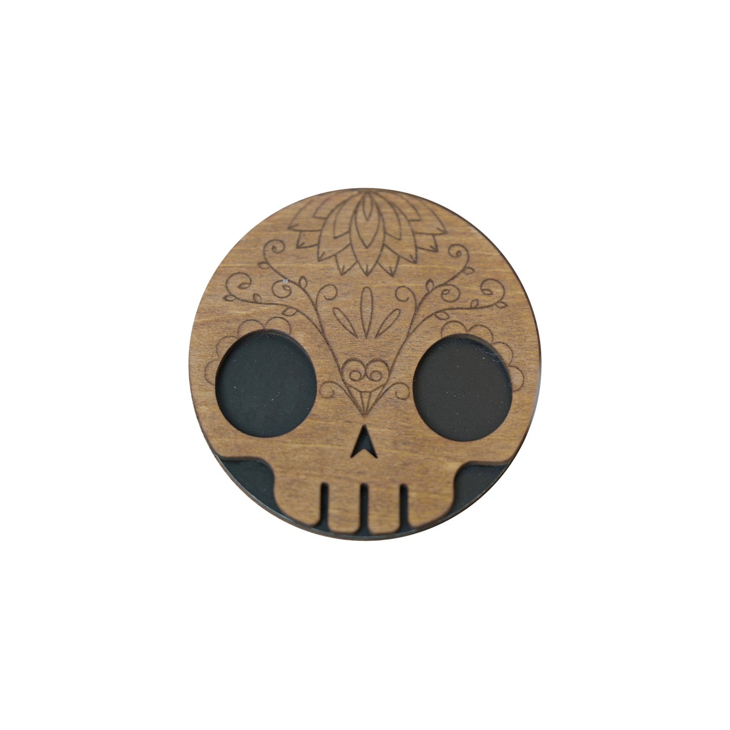 Wooden Halloween Skull Coaster