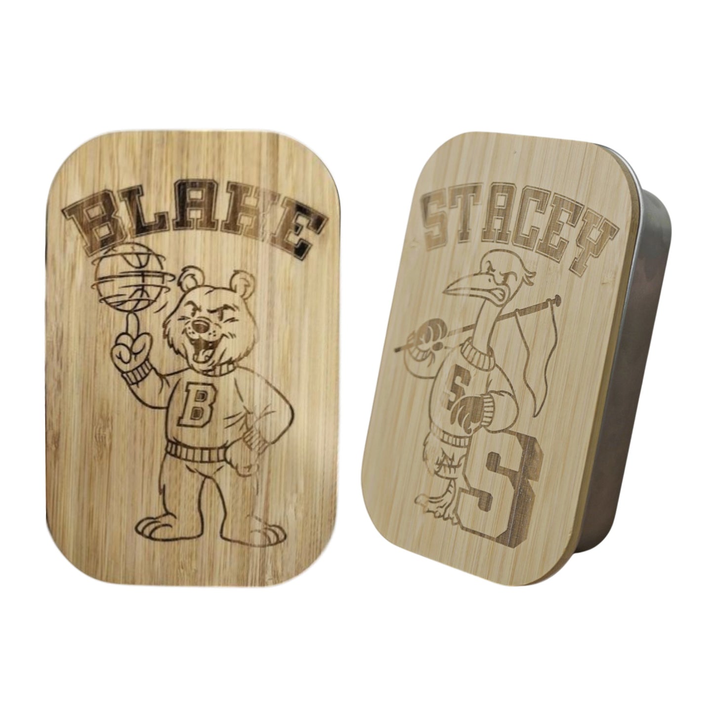 School lunch box engraving pattern