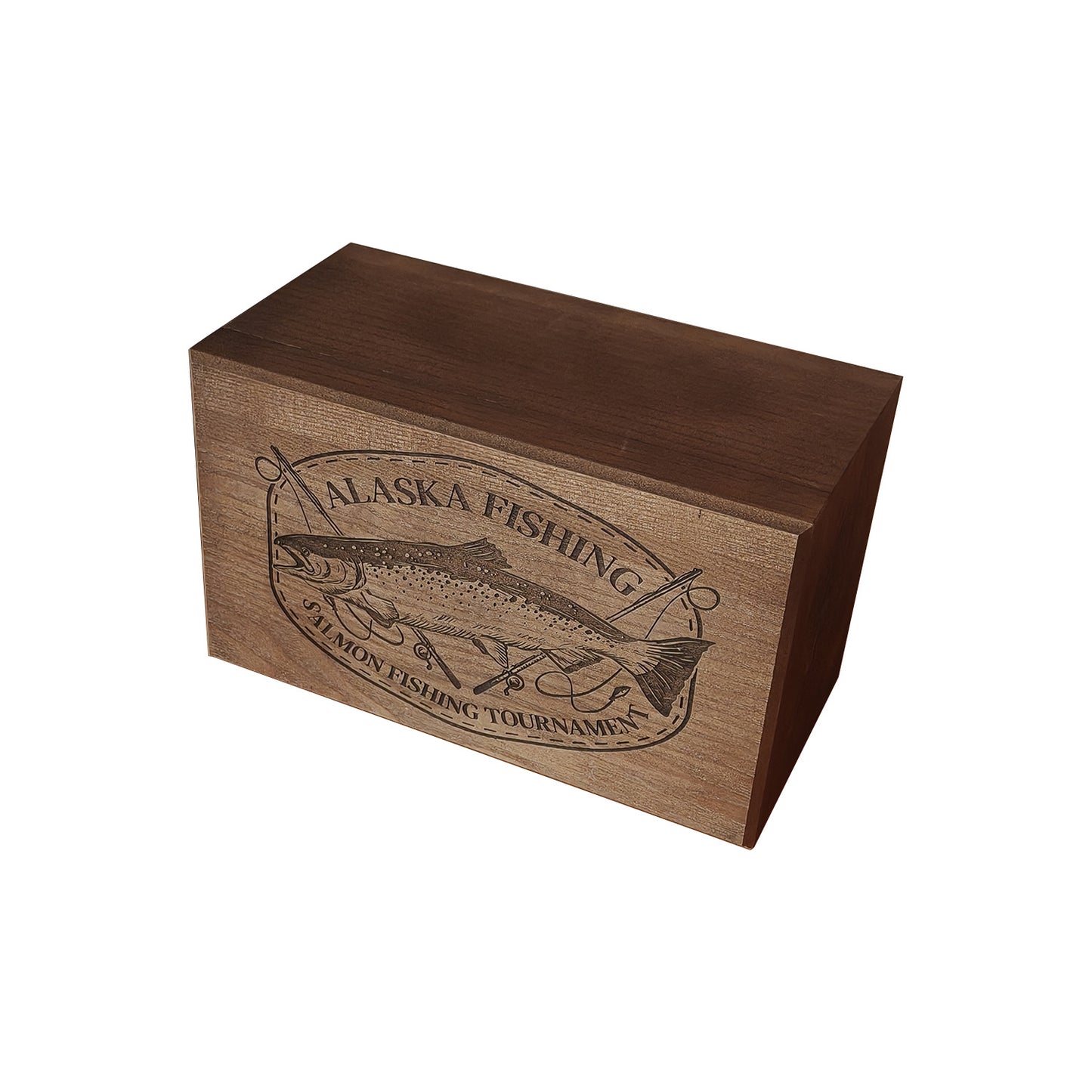 Fishing Theme Wooden Box Engraving