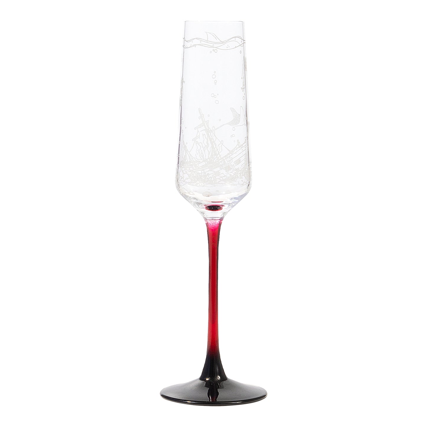 Ocean World Champagne Glass Engraving