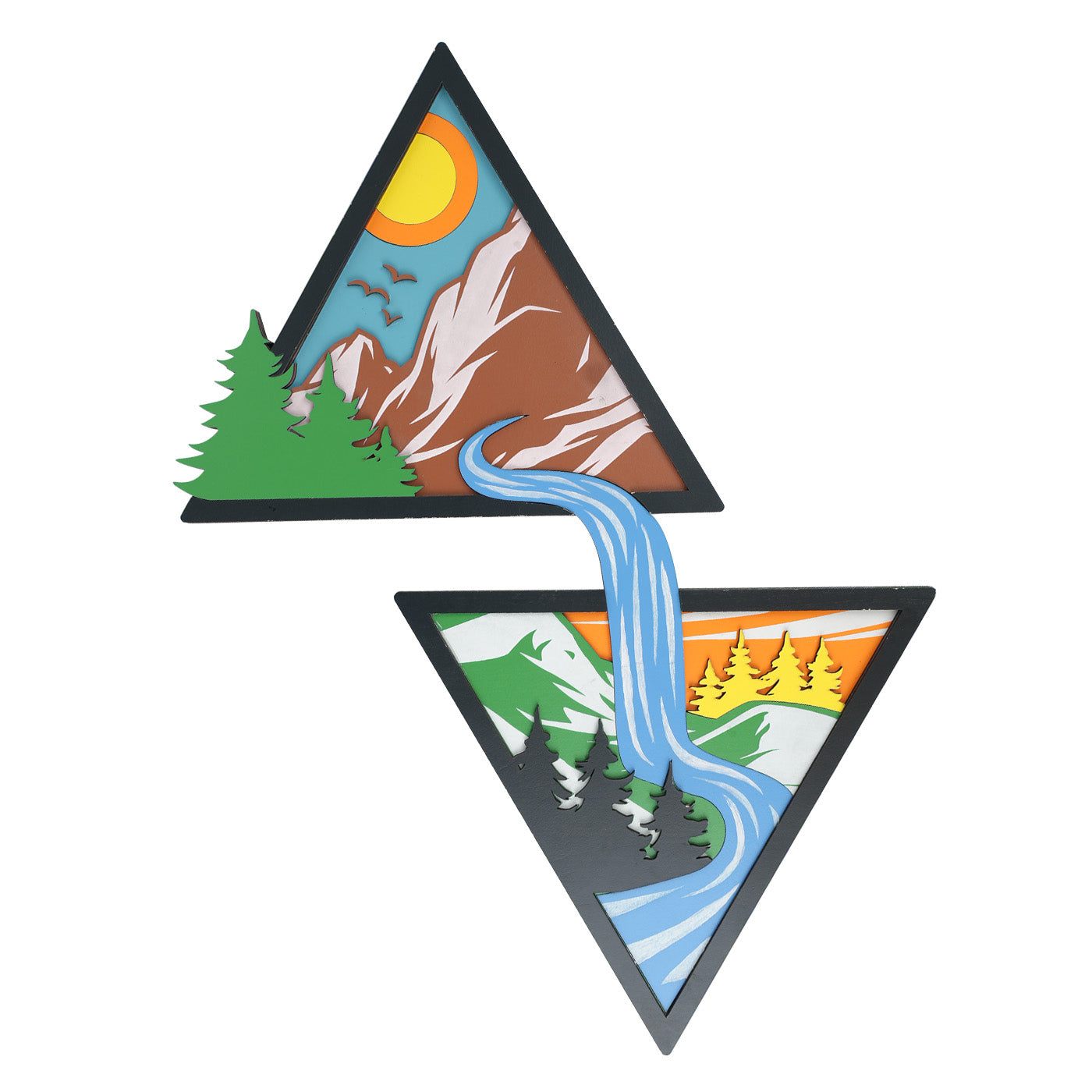Triangular Landscape Painting Decoration