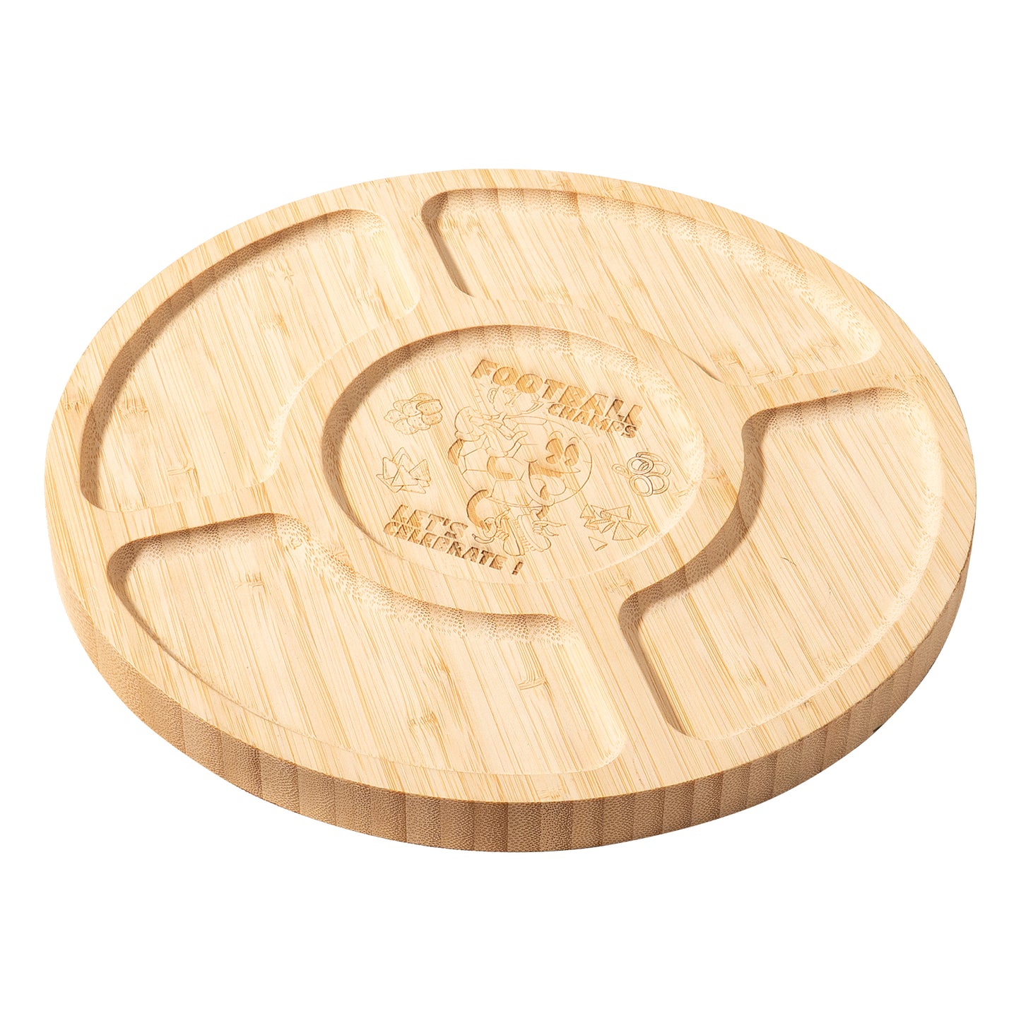 Wooden fruits snack tray engraving