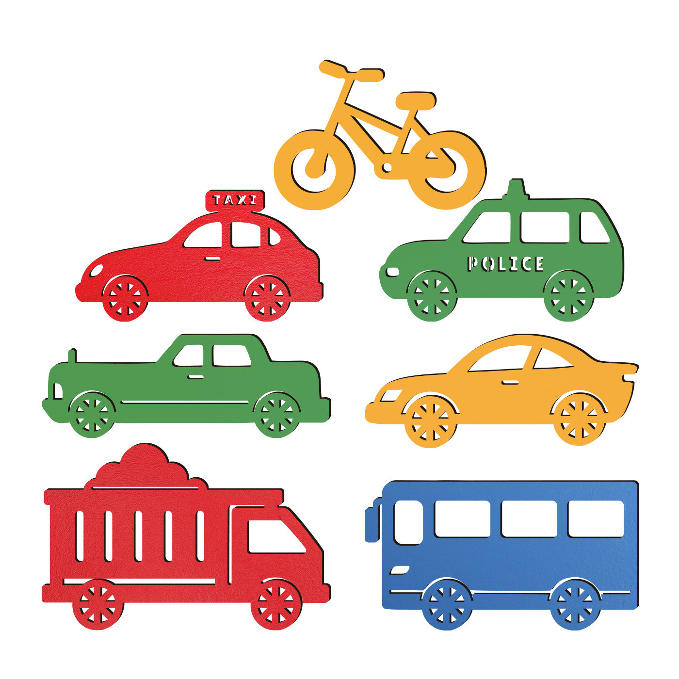 Children's car identification wooden sign Toy Puzzle