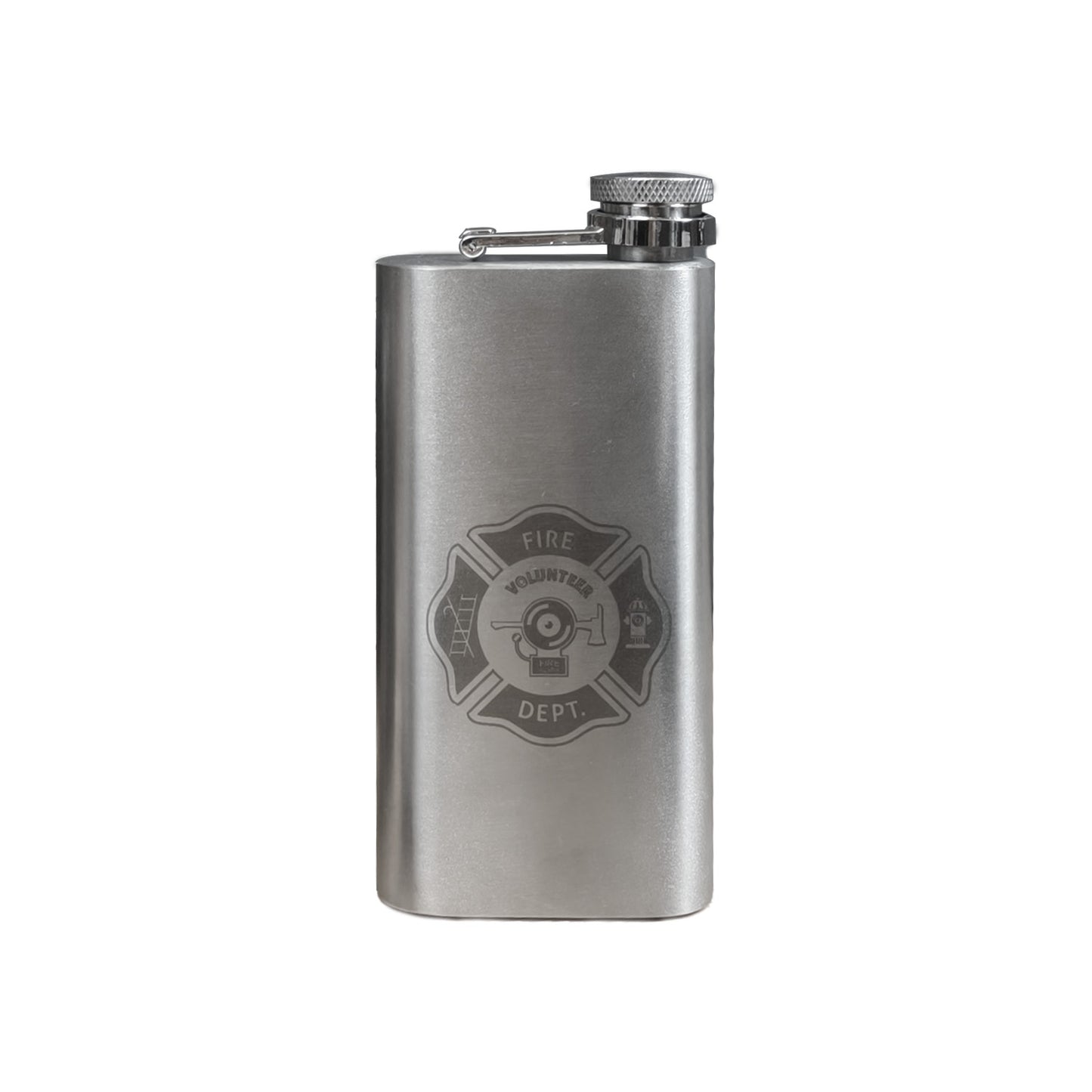 Father's Day Metal Engraved Firefighter Emblem Flask