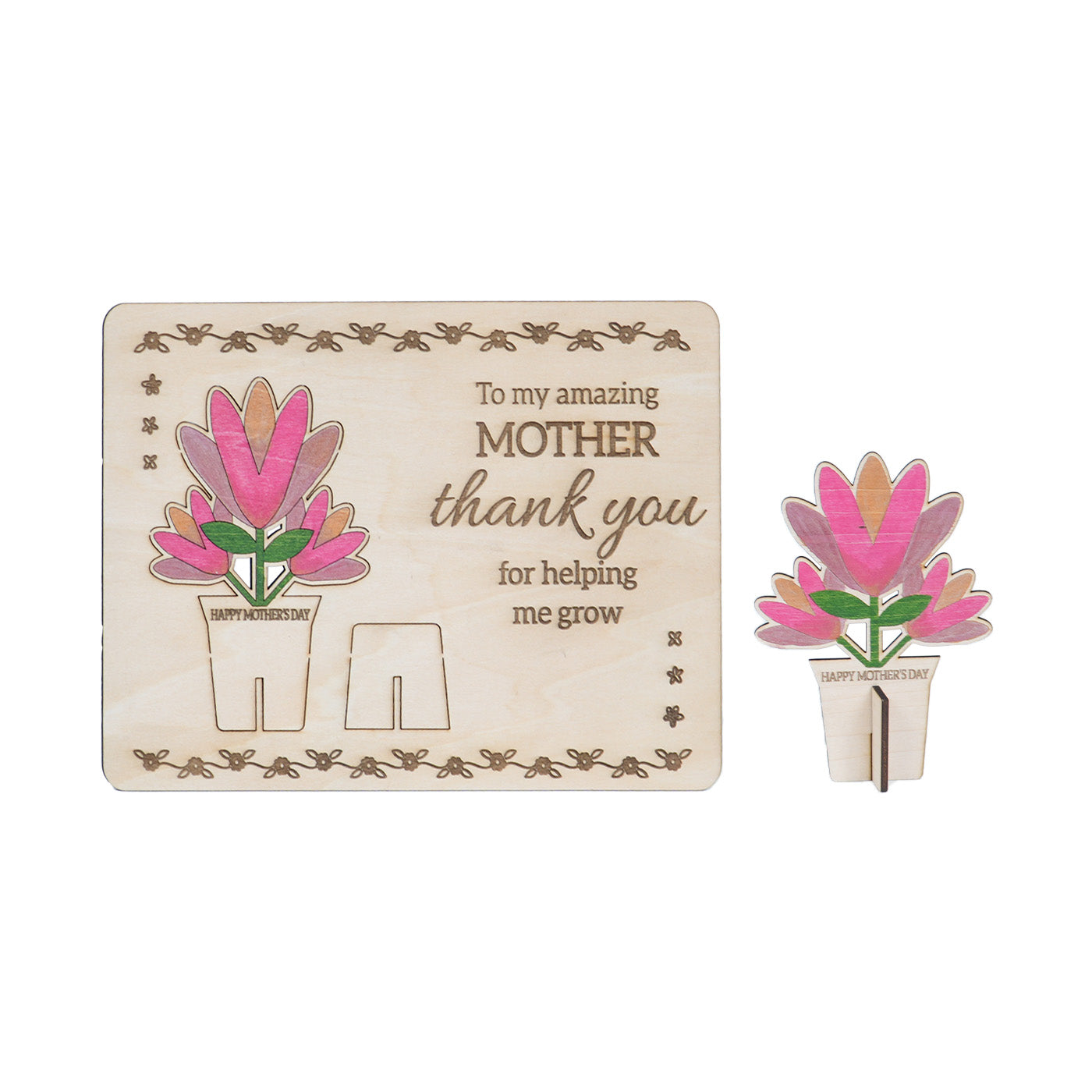 Mothers Day 3D Wooden Card