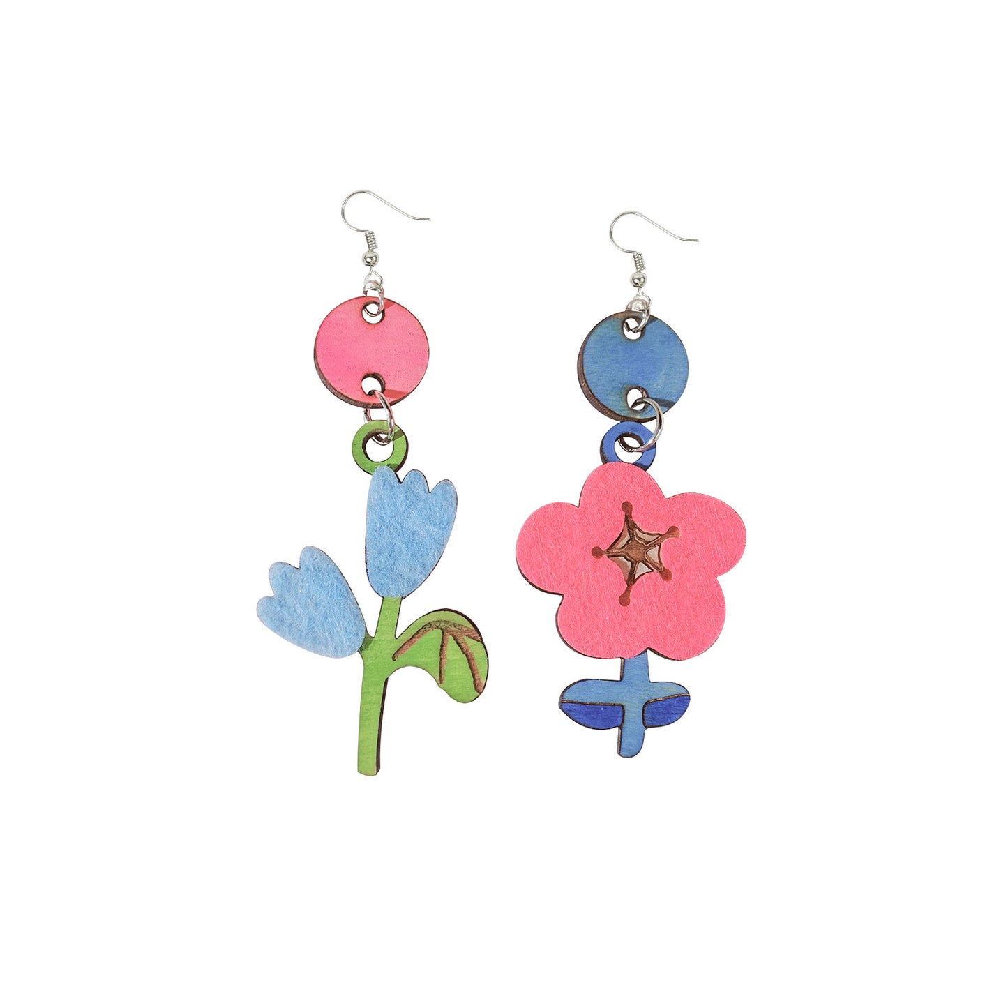 Felt Flower Spring Earrings