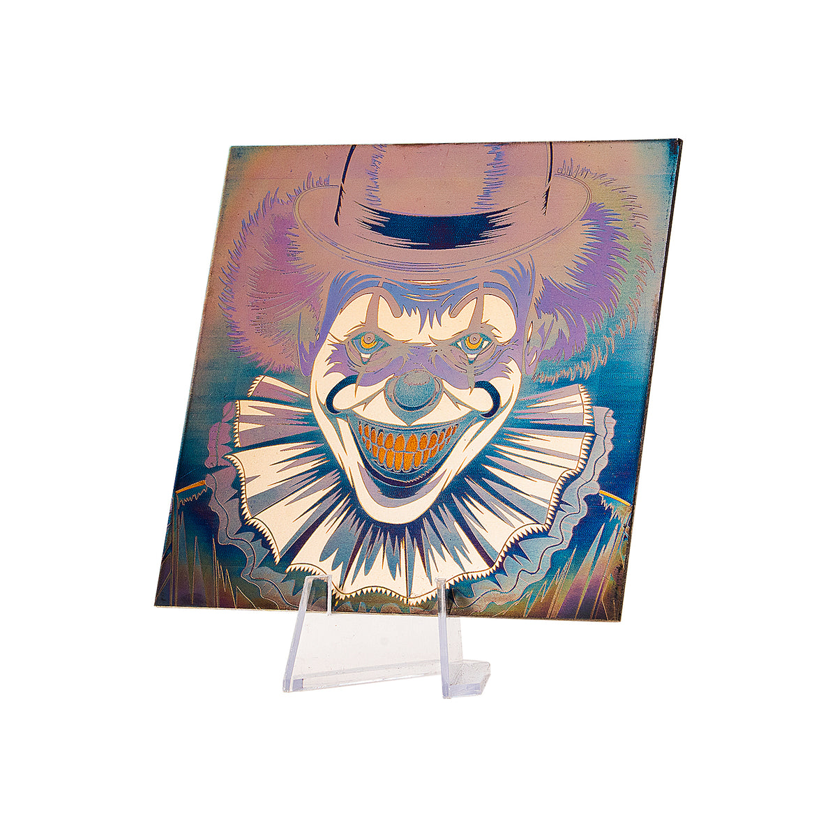 Halloween Scary Clown Titanium plaque Color engraving