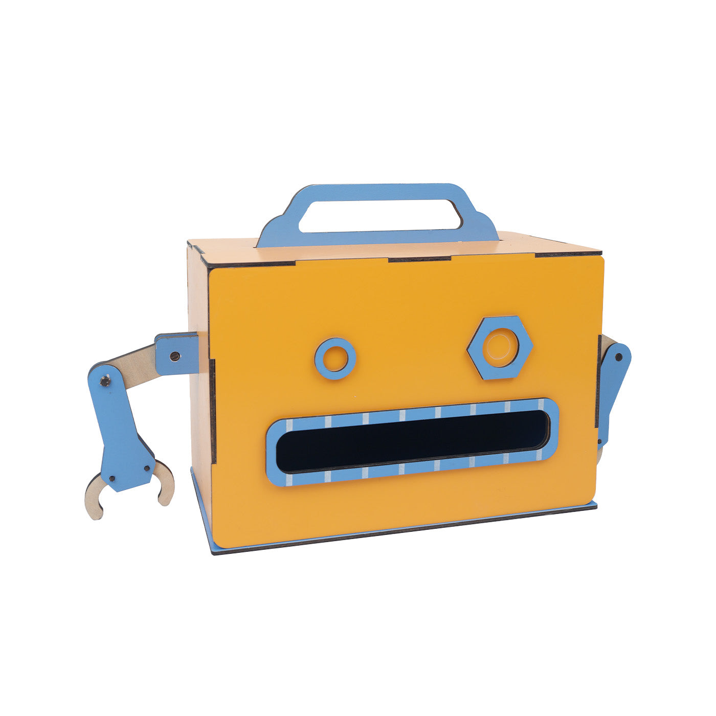 Wooden Robot Tissue Box