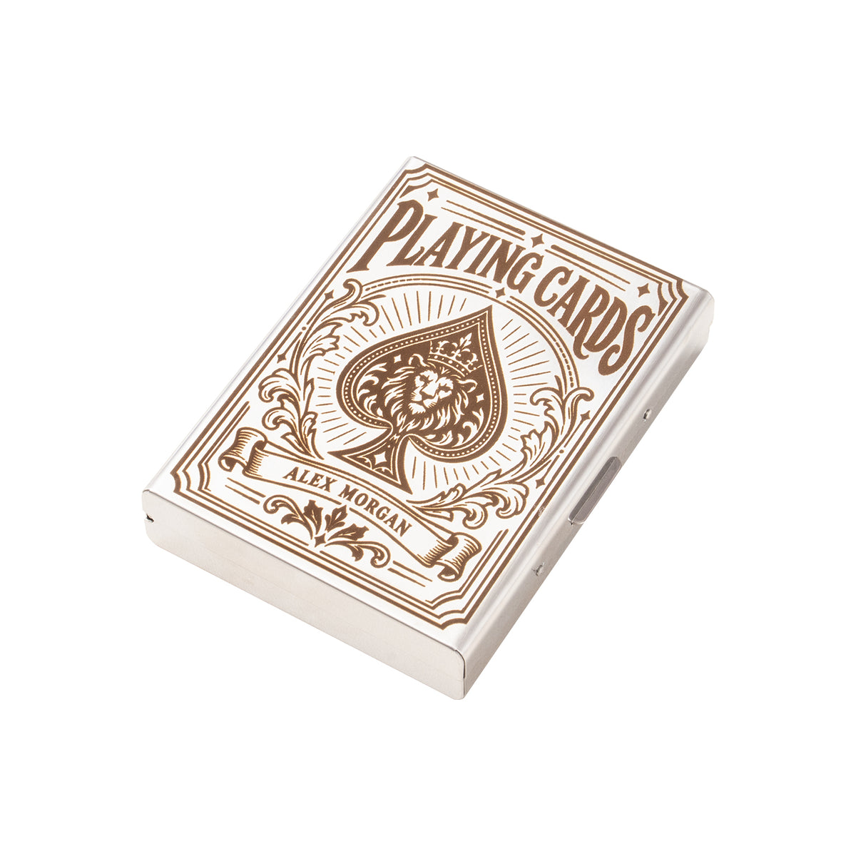 Spade Lion Stainless Steel Playing Card Case