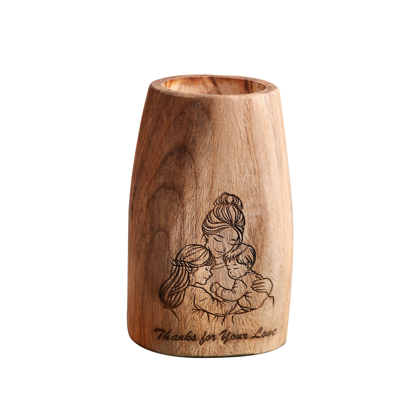 Mother's Day Wooden Vase Engraving