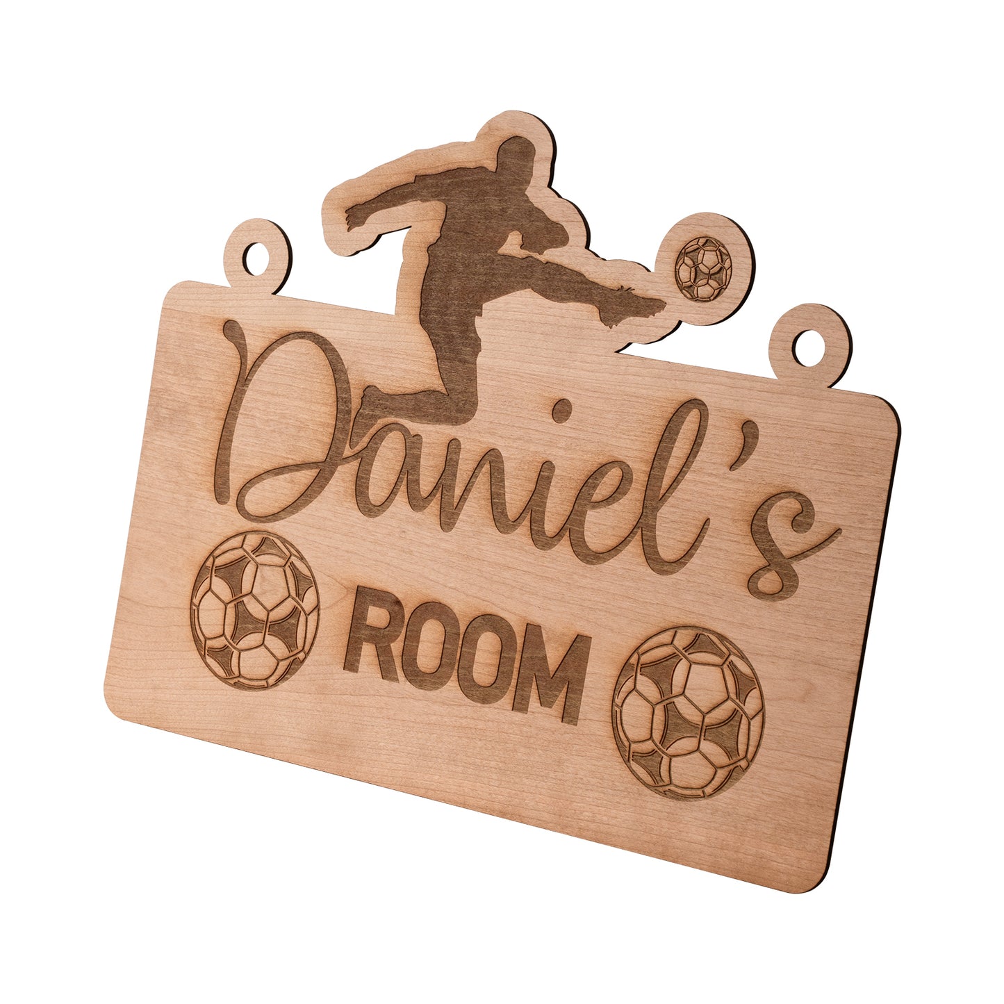 Soccer Wooden Door Room Sign Cutting Engraving