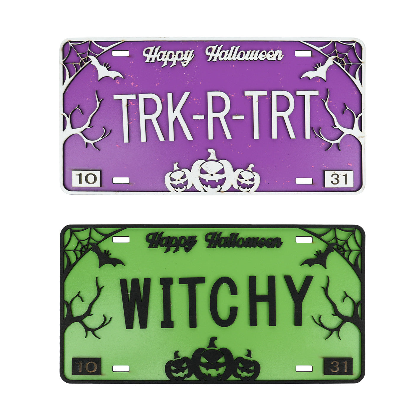 Halloween Decorated License Plates