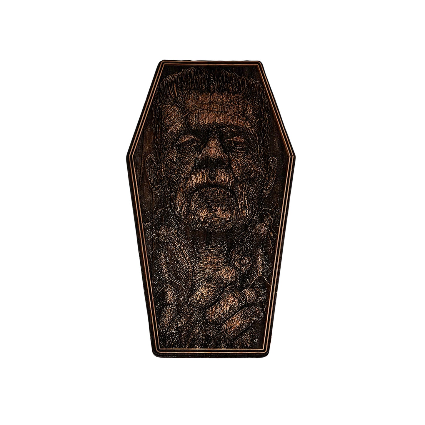 Halloween Frankenstein Coffin Cover Deep Engraving