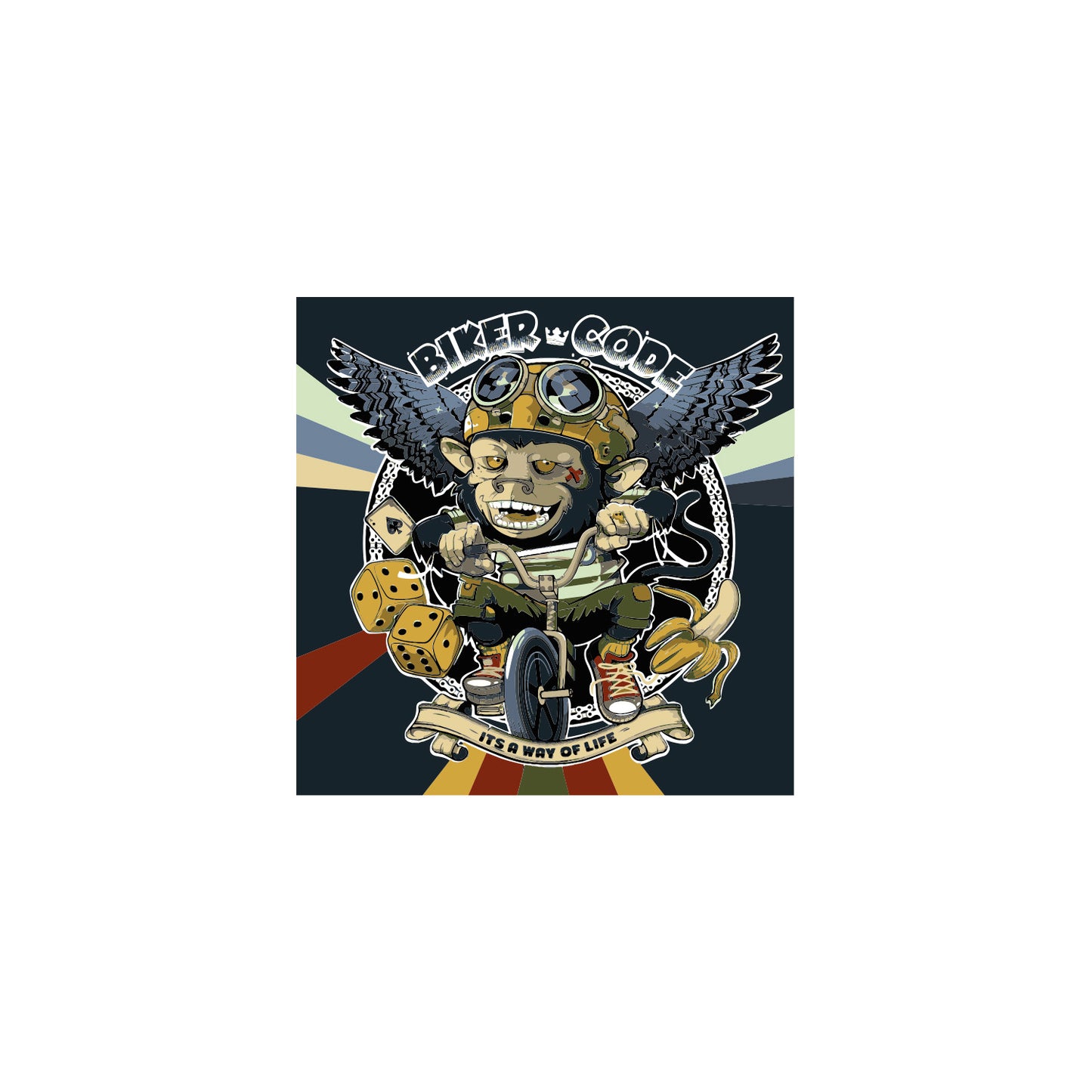 Hip Hop Monkey Color Engraving