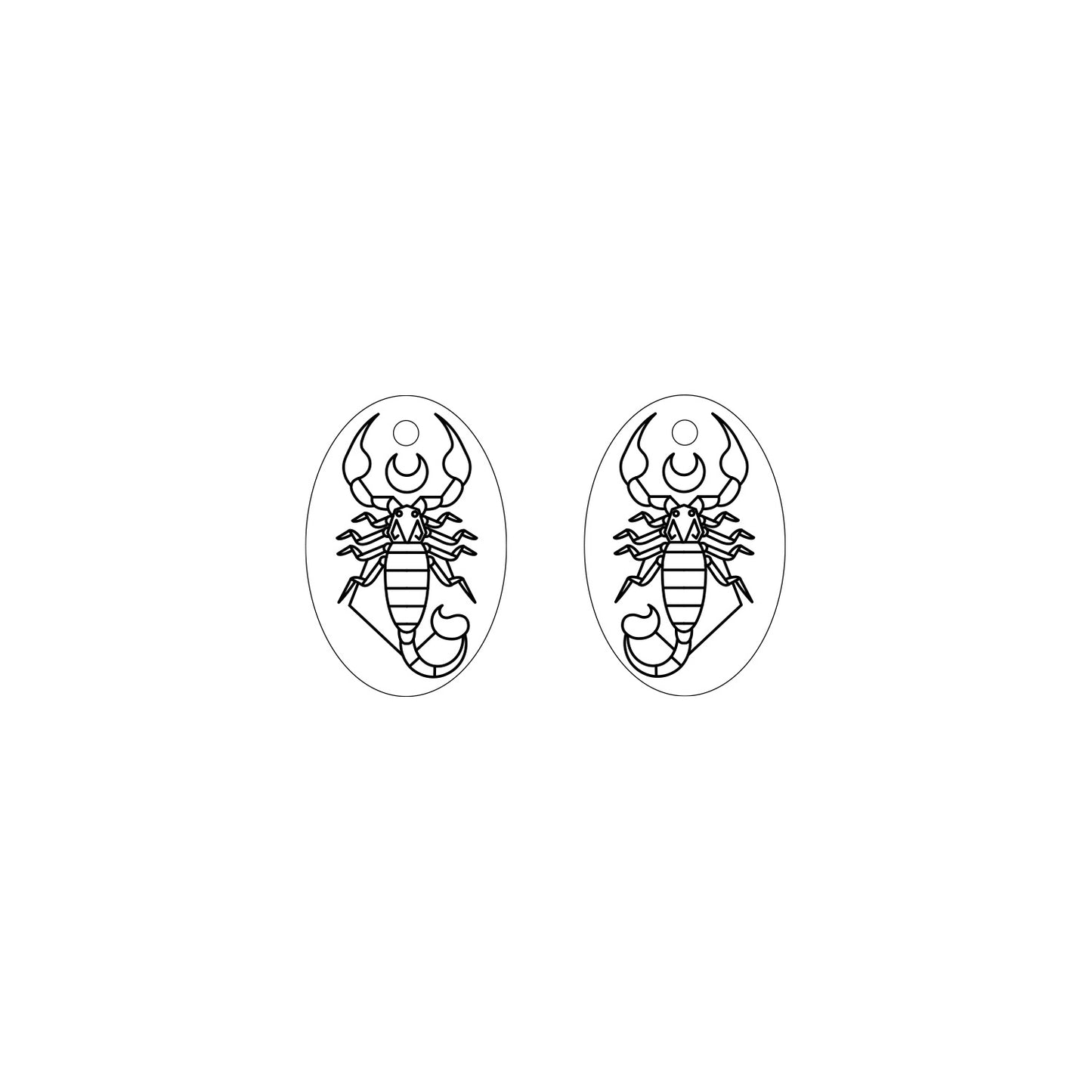 Scorpio Metal Earrings Engraving