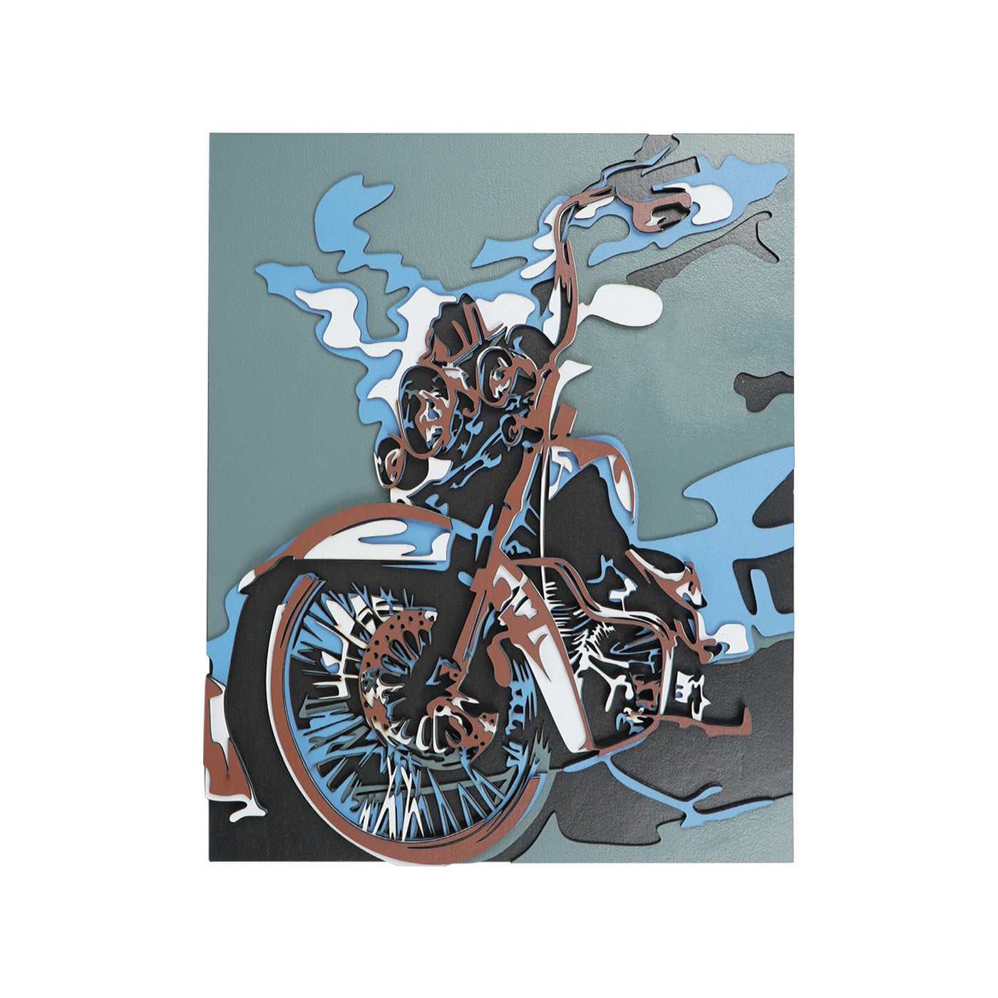 Wooden Motorcycle Bike Wall Art