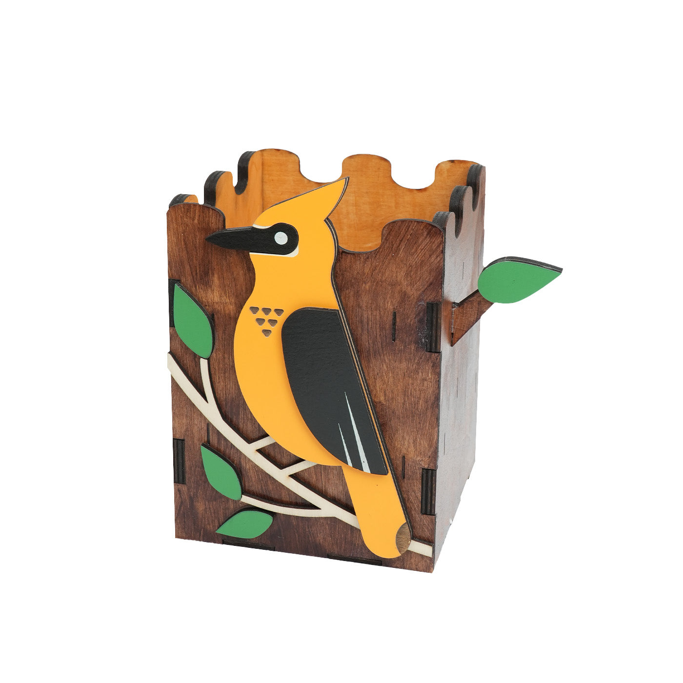 Bird Tree Stump Pen Holder