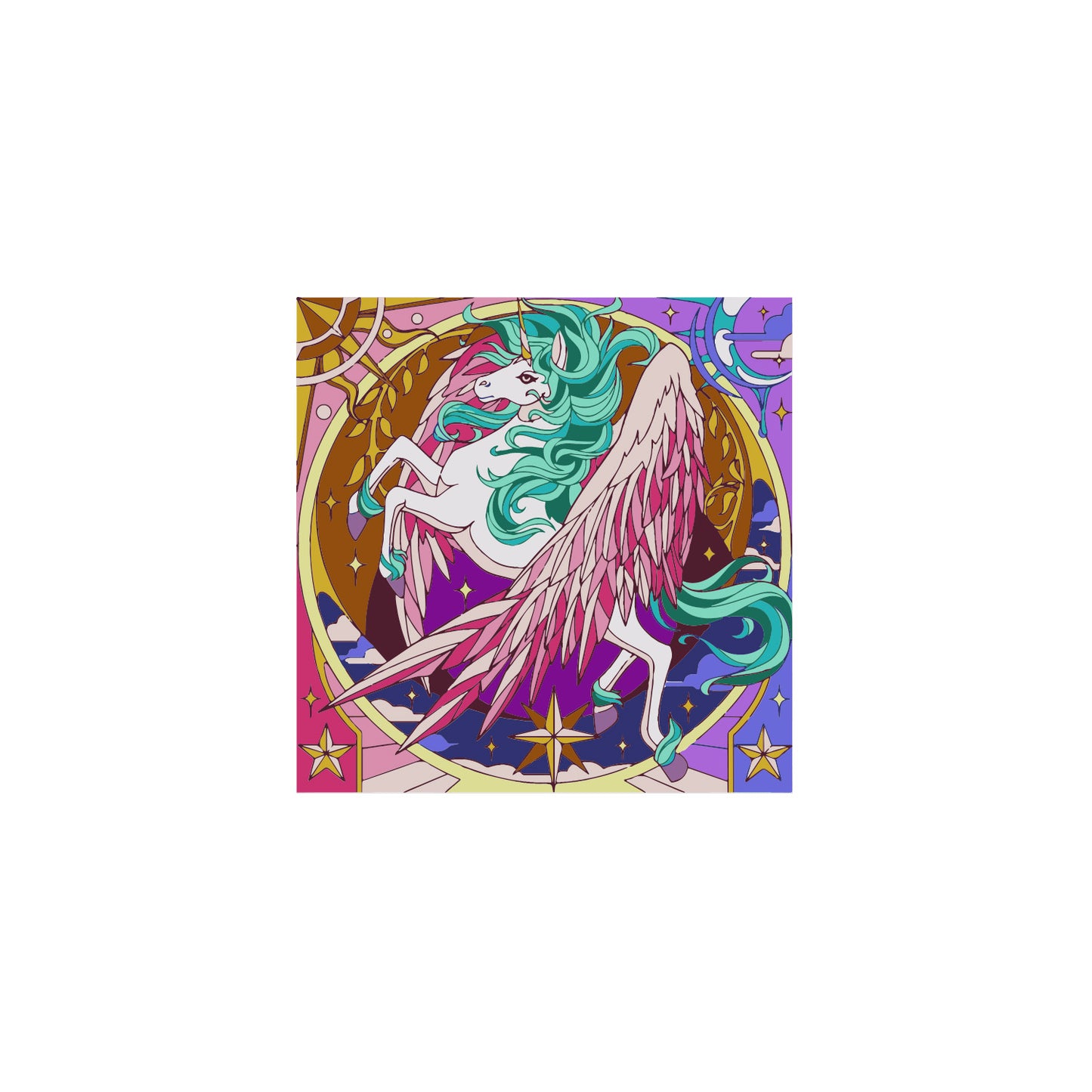 Rainbow Unicorn Color Engraving