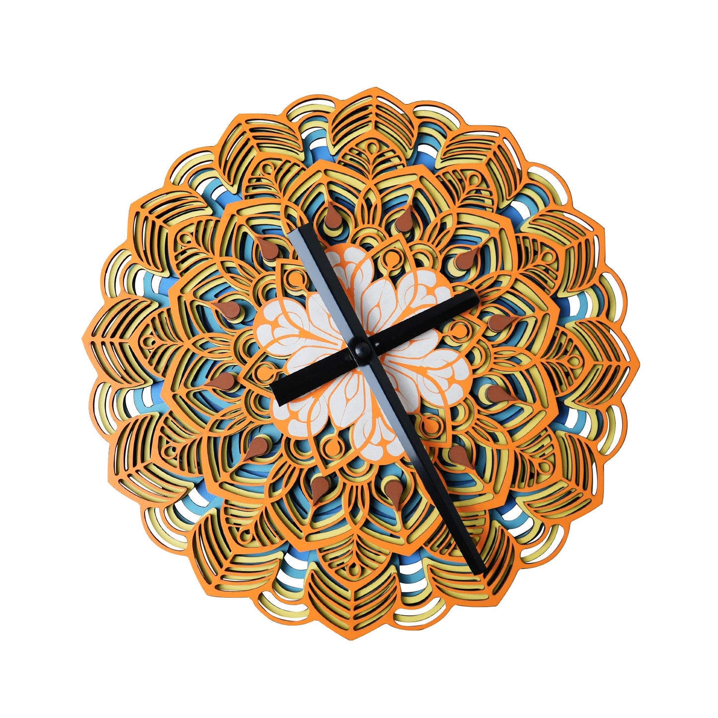 Layered Mandala Wall Clock