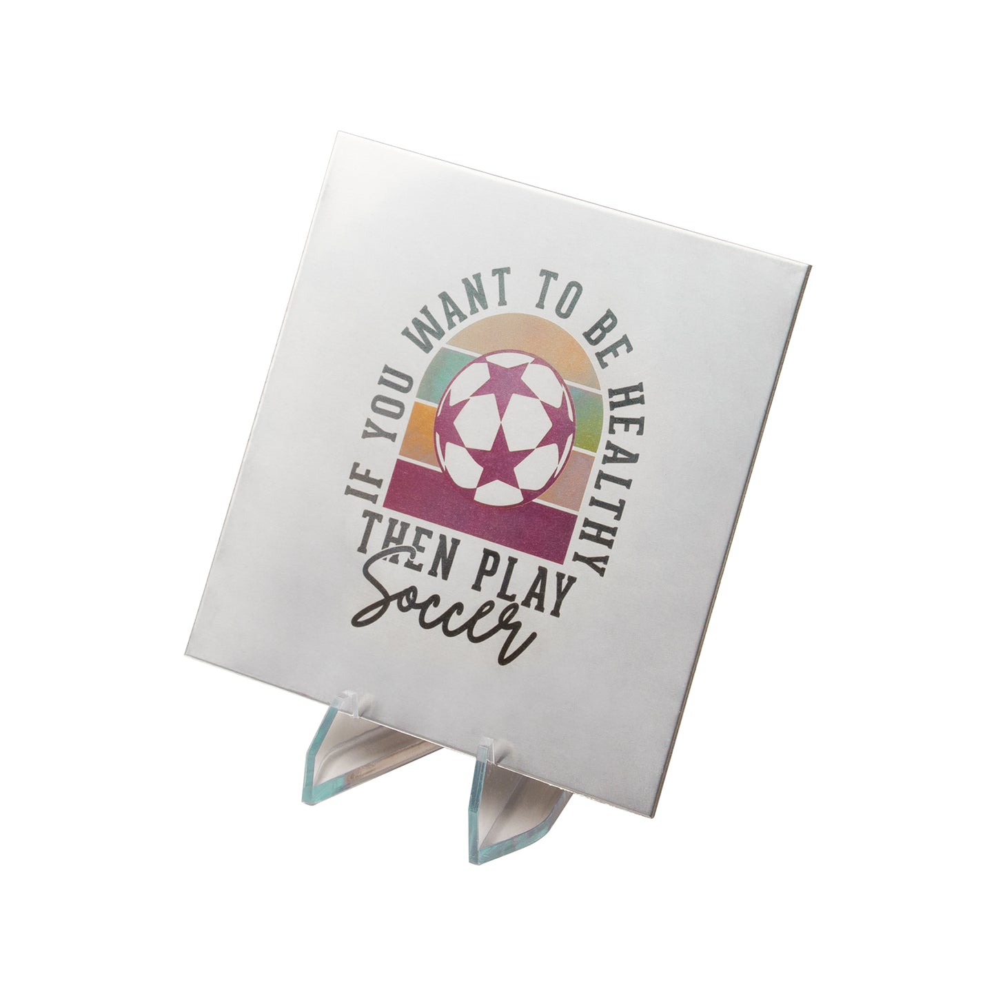 Soccer Stainless Steel Colorful Engraving