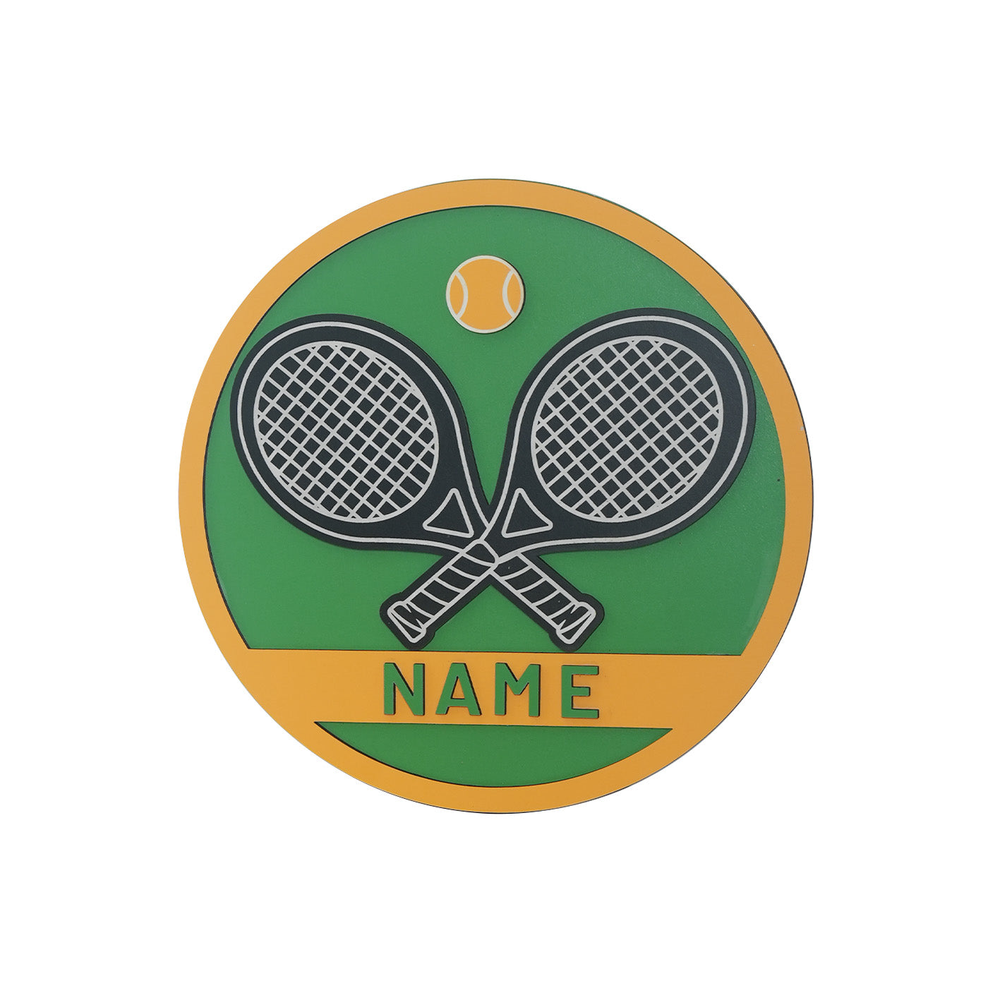 Wooden tennis ball decoration
